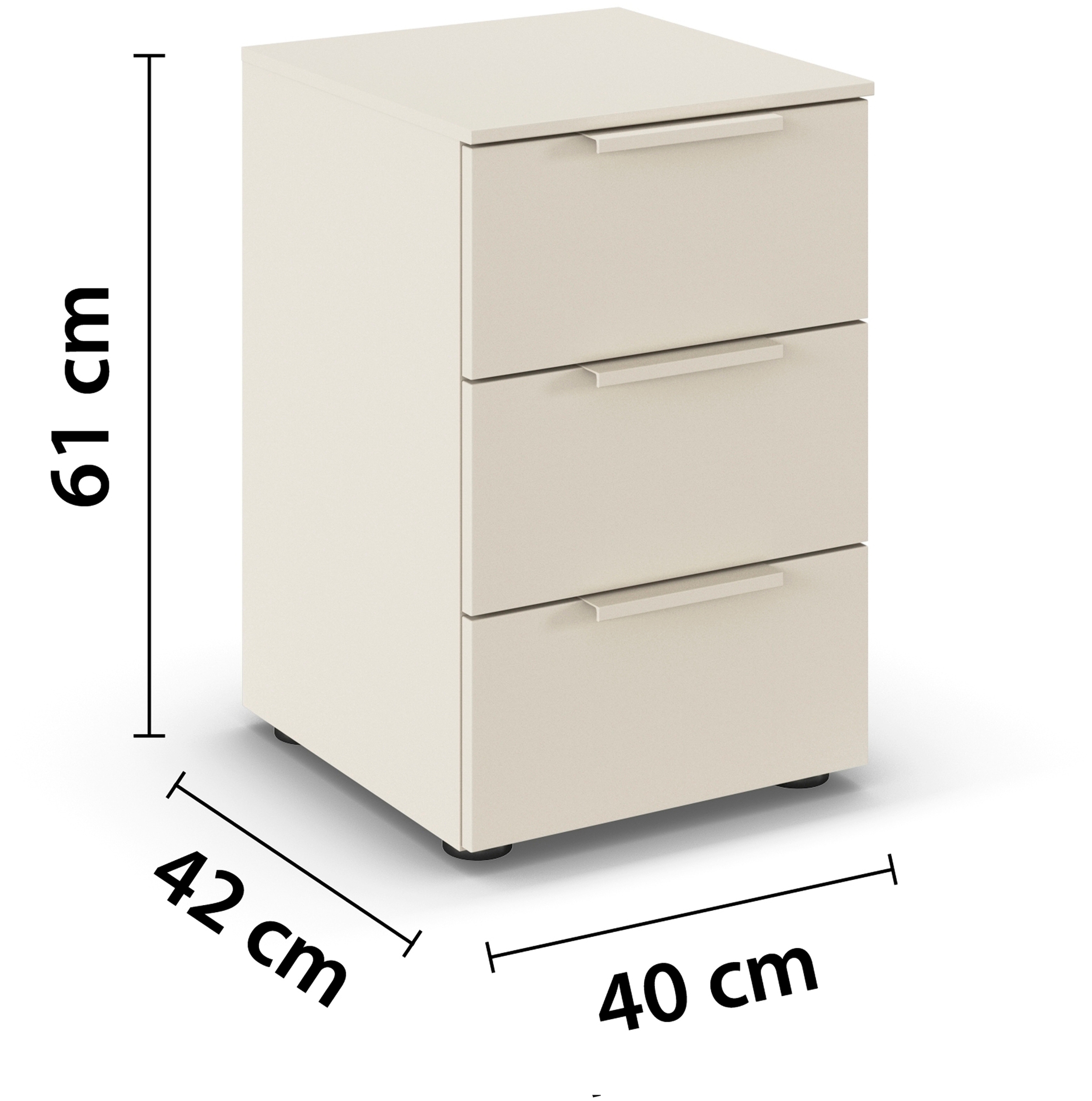 rauch Nachtkommode »Nachttisch Nachtschrank Nachtkonsole FLIPP«, (Breite 40 cm), mit 3 Schubladen und Soft-Close-Funktion
