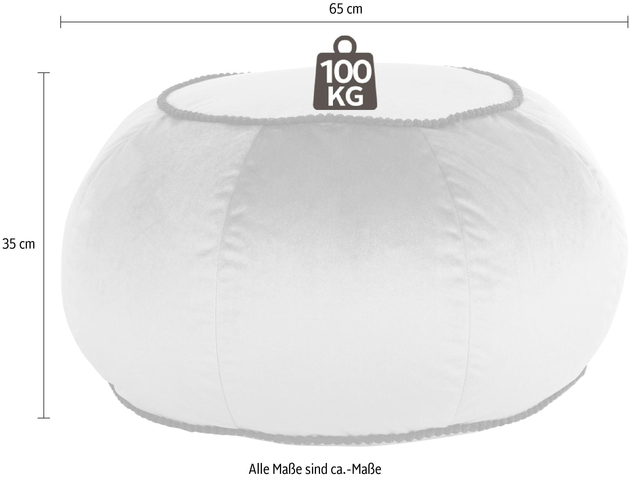 Kayoom Sitzhocker »Pouf Taj Mahal 325, trendige samtige Oberfläche«, (1 St.), samtweich, farbig, modern, orientalisches Design