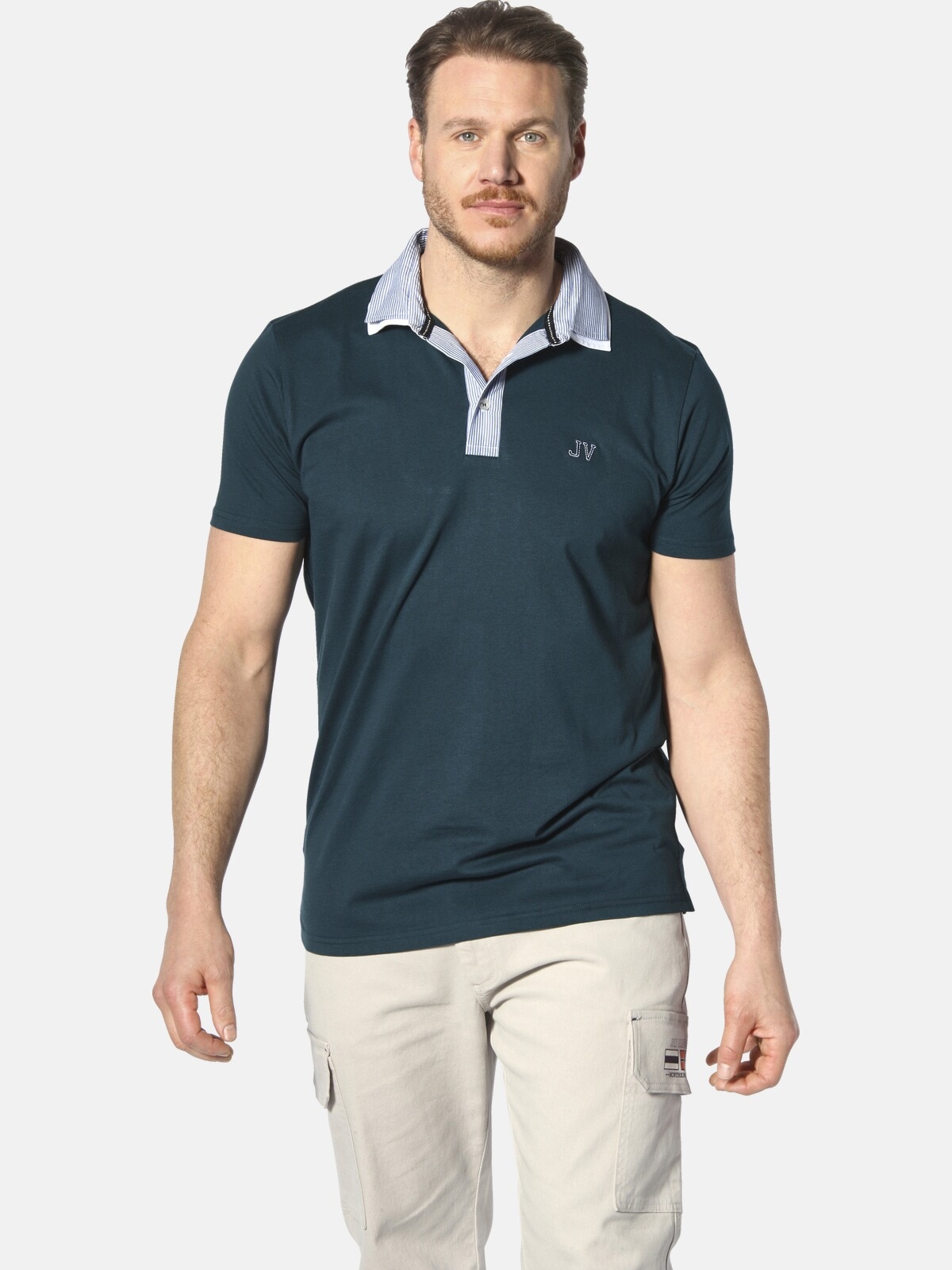 Poloshirt »Poloshirt DANHY«, Kragen mit Streifendesign