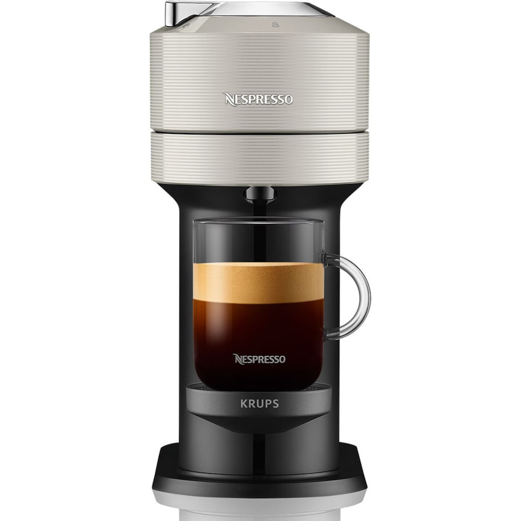 Nespresso Kapselmaschine »Vertuo Next Basic XN910B von Krups«, 54 % aus recyceltem Kunststoff, inkl. Willkommenspaket mit 12 Kapseln