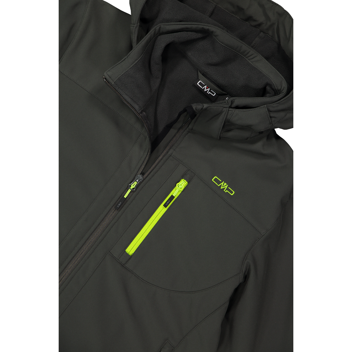 CMP Softshelljacke mit Kapuze Wasserabweisend & Winddicht & Atmungsaktiv, Übergangsjacke
