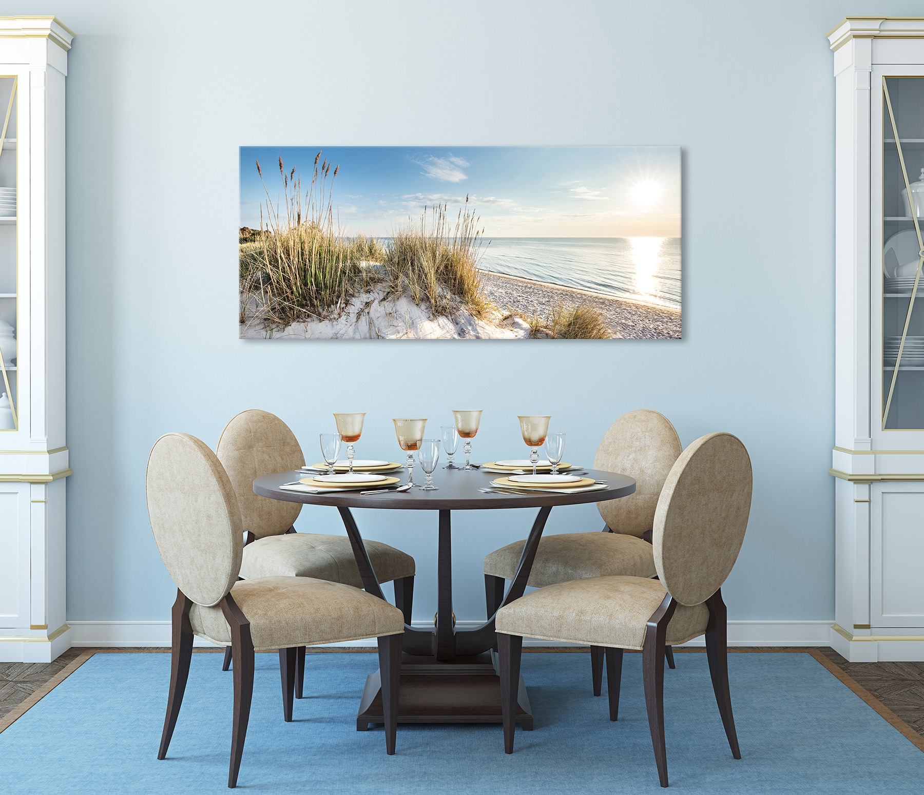 Bönninghoff Leinwandbild »Wandbild STRAND XXL 60x140 cm – Leinwandbild Keilrahmen Deko modern« Düne 1 Stk. tlg. auf Keilrahmen gespannt