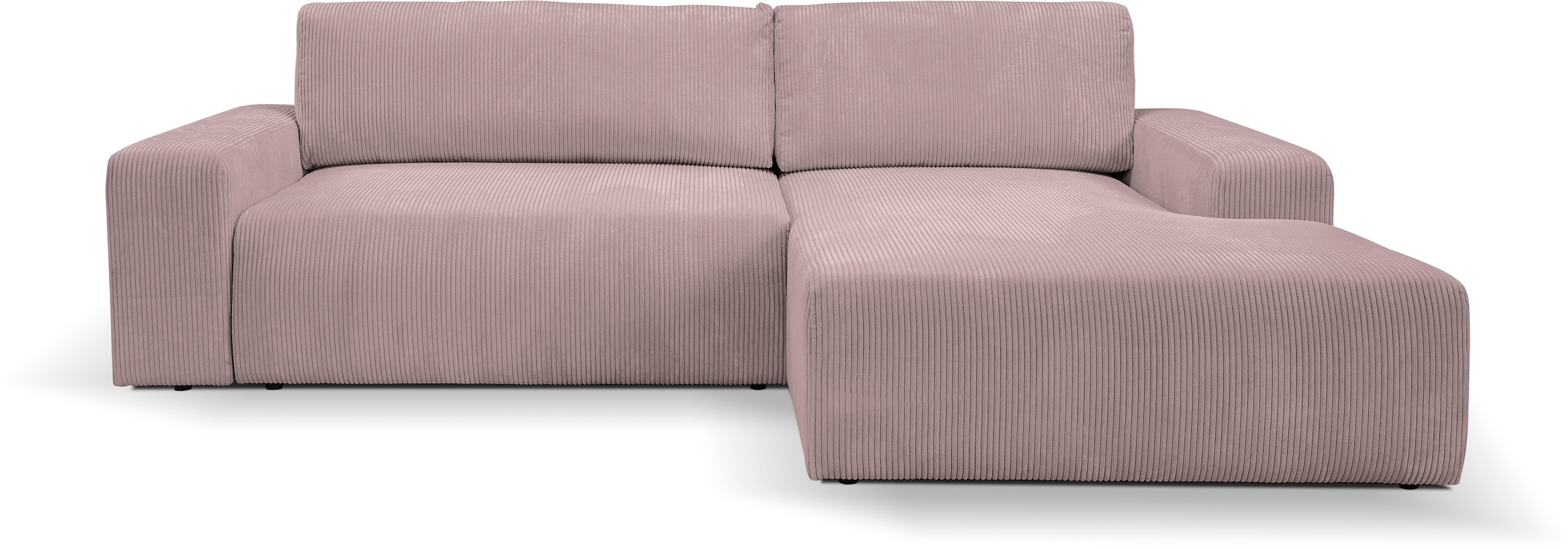 Ecksofa »Hugo-L L-Form«, Design Ecksofa in Cord mit Schlaffunktion & Bettkasten