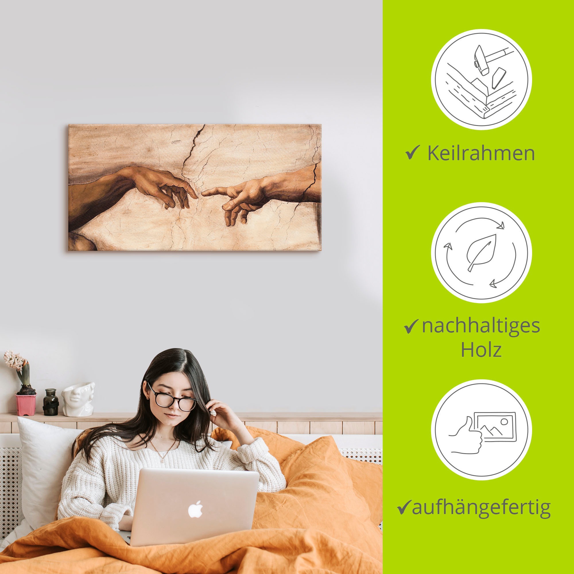 Artland Wandbild »Hände«, Religion, (1 St.), als Alubild, Outdoorbild, Leinwandbild, Poster, Wandaufkleber