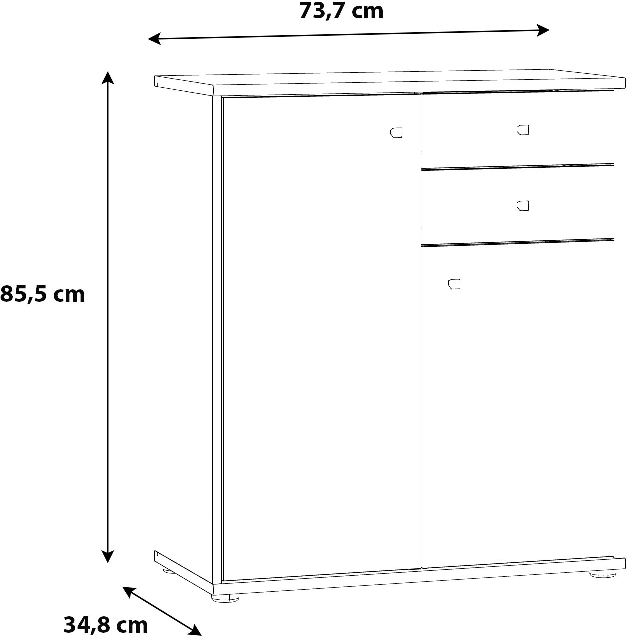 FORTE Kommode »Tempra«, Breite 73,7 cm