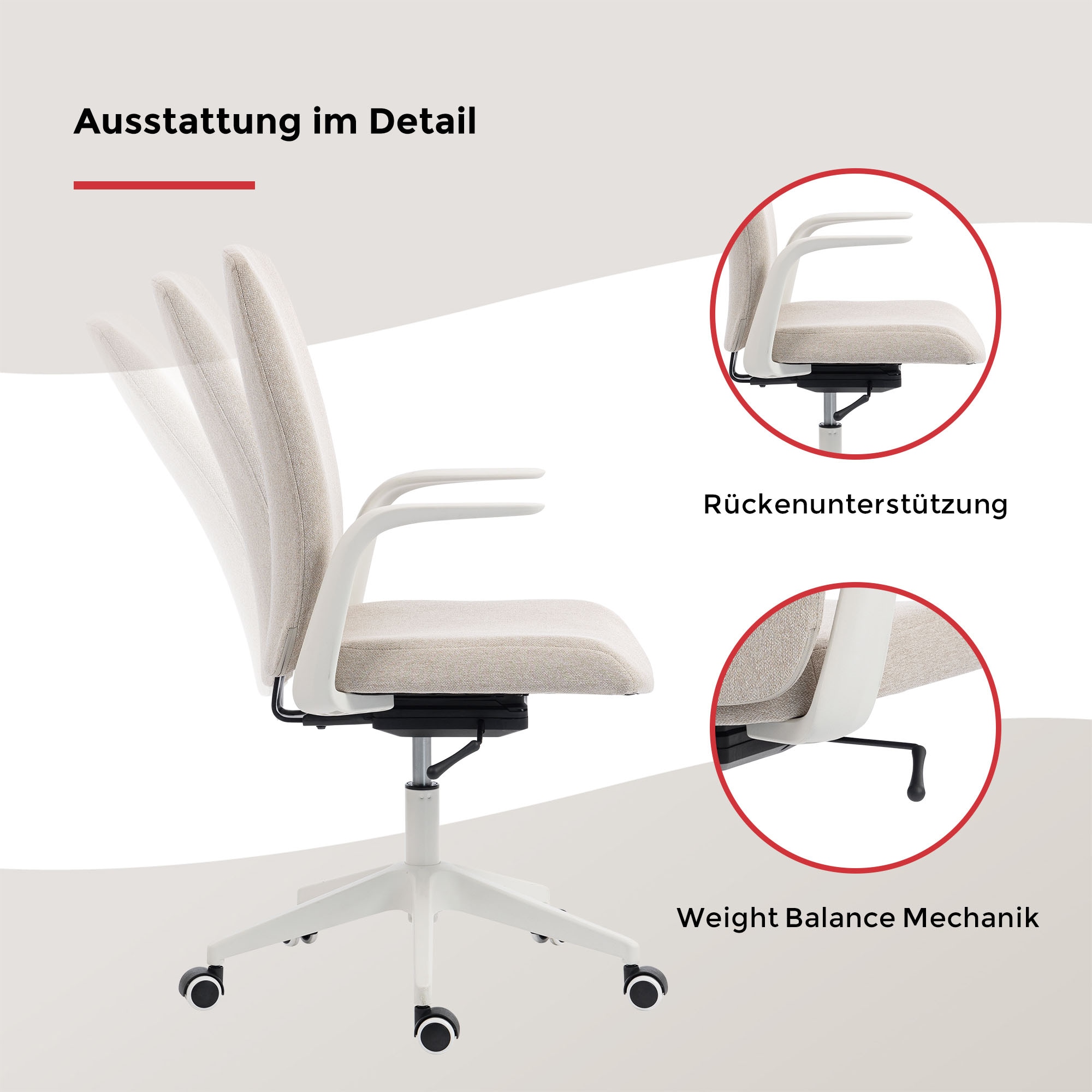 Duo Collection Drehstuhl »Floris« () 1 Stk.Weight Balance Mechanik - passt sich jedem Körpergewicht an
