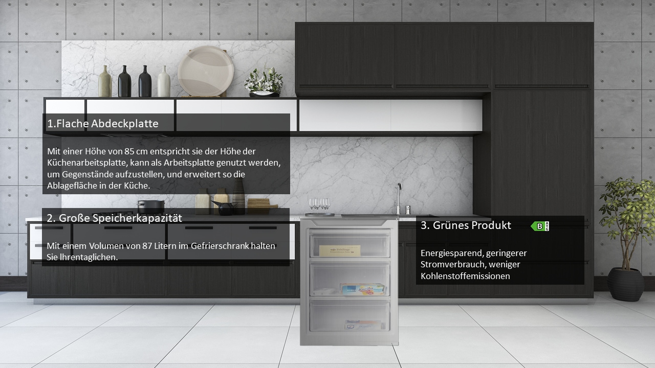 Hanseatic Gefrierschrank »HGS8555BI«, 85 cm hoch, 55 cm breit