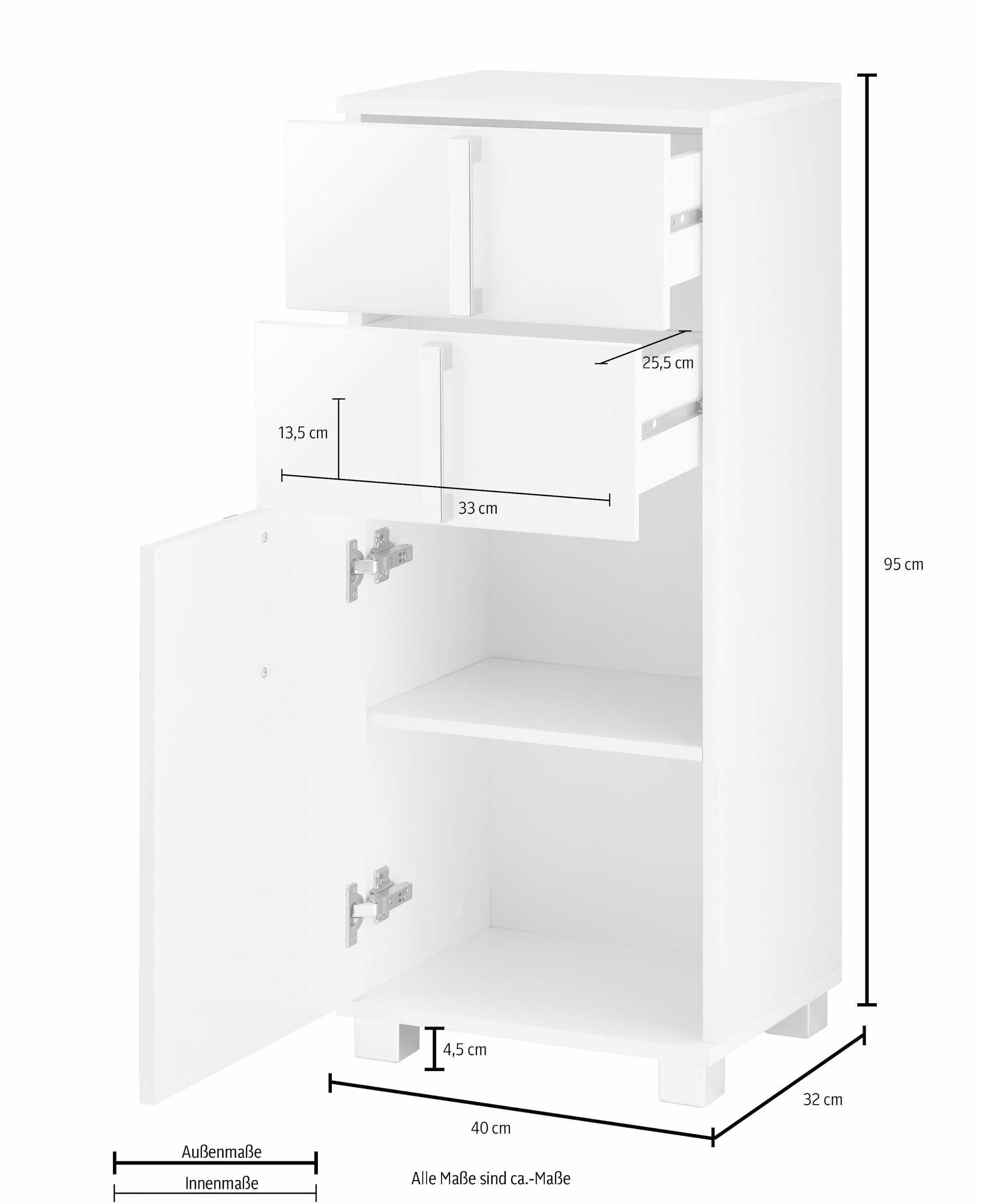 Schildmeyer Unterschrank »Kampen«, Breite 40 cm, Rechnung Metallgriffen, mit Soft-Close-Funktion Tür mit auf kaufen