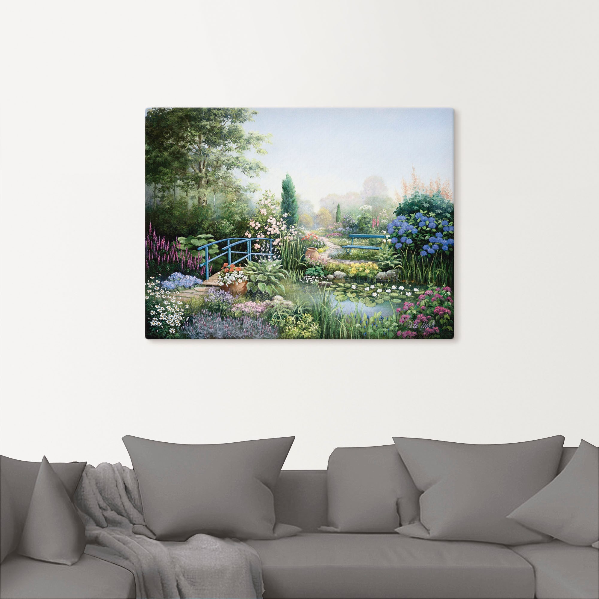 Artland Wandbild »Brücke der Liebe«, Garten, (1 St.), als Leinwandbild, Poster in verschied. Größen