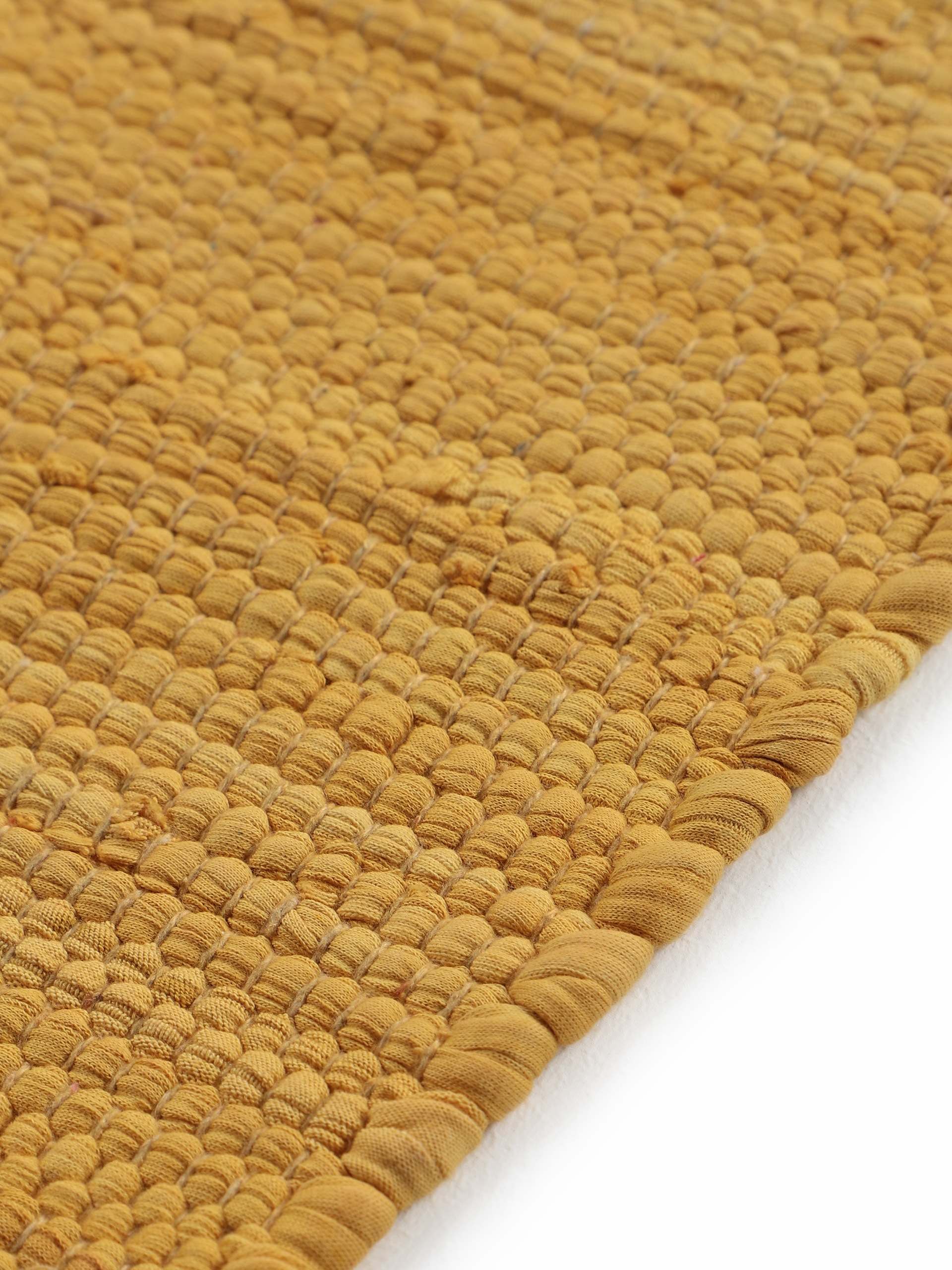 carpetfine Teppich »Kelim Chindi uni, auch als Läufer«, rechteckig, 5 mm Höhe, Wendeteppich, reine Baumwolle, handgewebt, Uni-Farben, mit Fransen