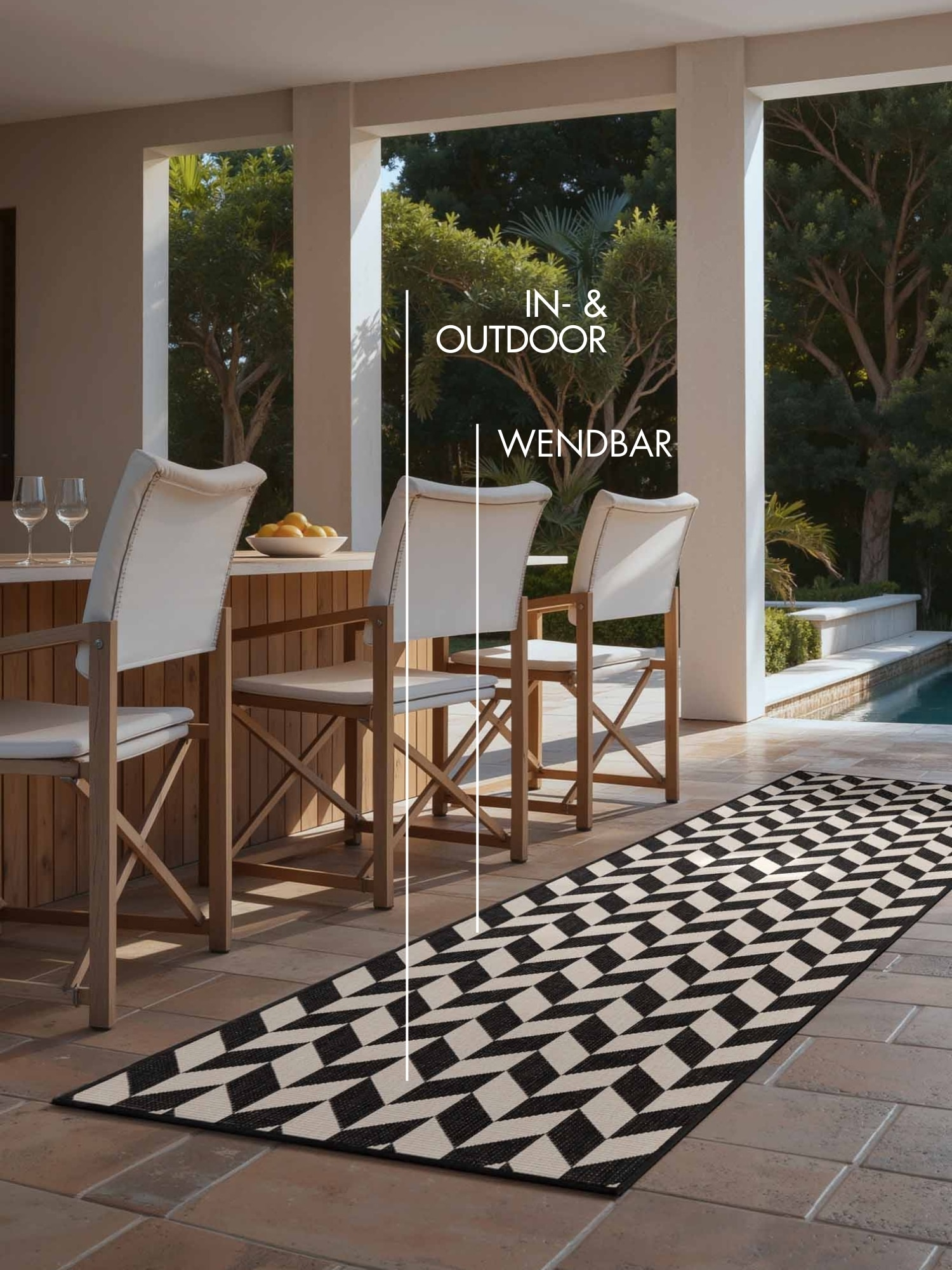 Ted Baker Teppich »Terrick , Wendeteppich« rechteckig 8 mm Höhe Designteppich, Wetterfest, Pflegeleicht, Modern, Wohnzimmer, Terrasse