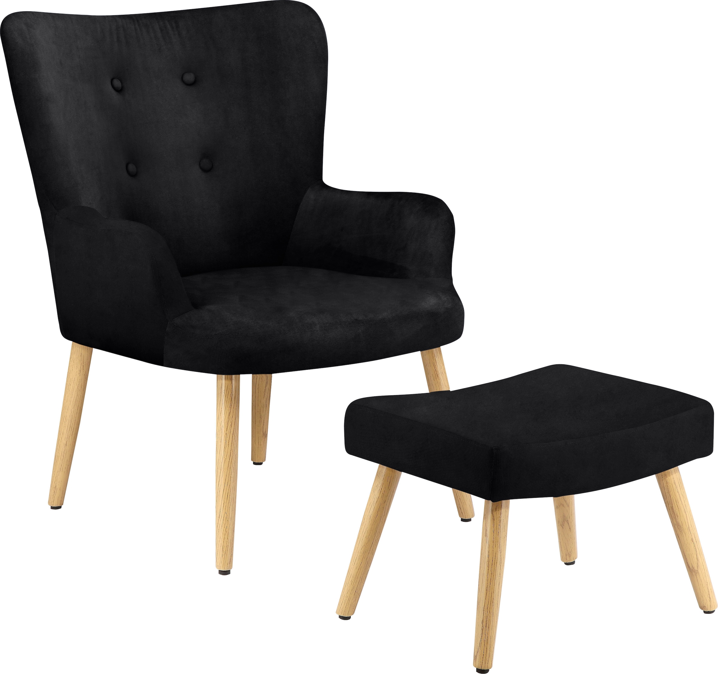 INOSIGN Sessel »Levent«, Hocker, in unterschiedlichen Bezugsqualitäten, Sitzhöhe 40 cm