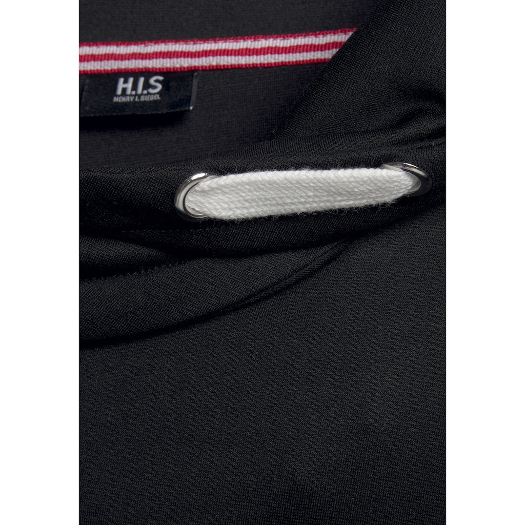 H.I.S Sweatshirt, mit geringelte Rippbündchen