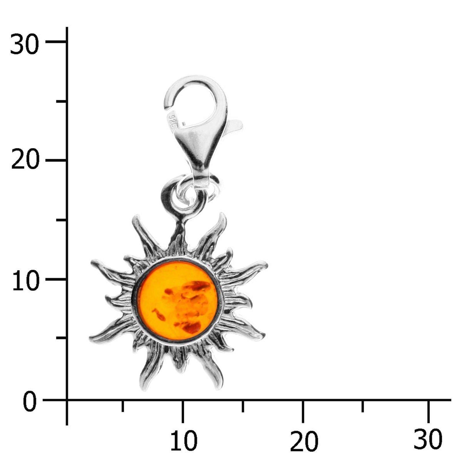 OSTSEE-SCHMUCK Kettenanhänger »- Sonne 14 mm - Silber 925/000 - Bernstein«
