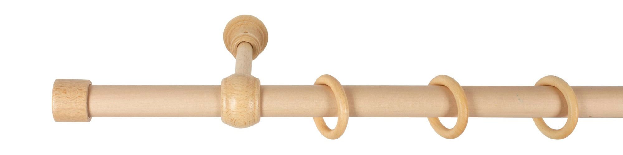 SN DECO GROUP Gardinenstange »Cafiro« 1 läufig-läufig Fixmaß 28 mm, Holz, verschiedene Längen und Farben, Komplettset