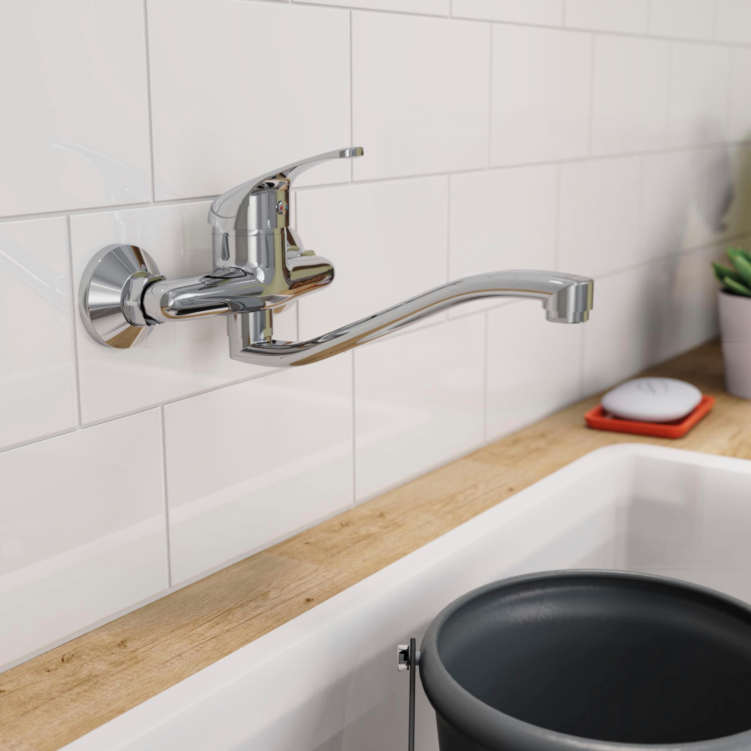 Eisl Spültischarmatur »EUROPA« Küchenarmatur für Wandmontage Chrom