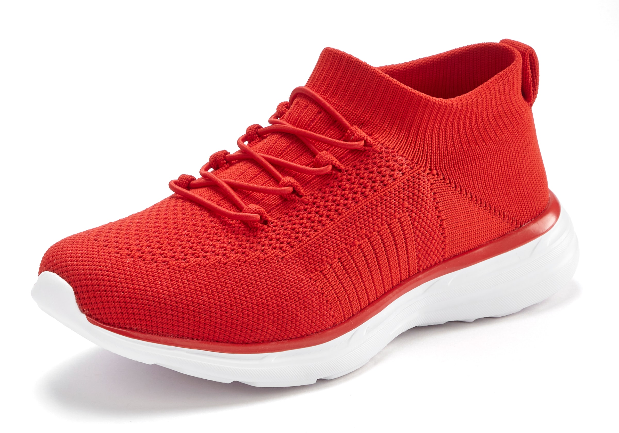 LASCANA Sneaker »Slipper, Halbschuh, ultraleicht und bequem,«, zum Reinschlüpfen mit elastischen Schnürbändern VEGAN