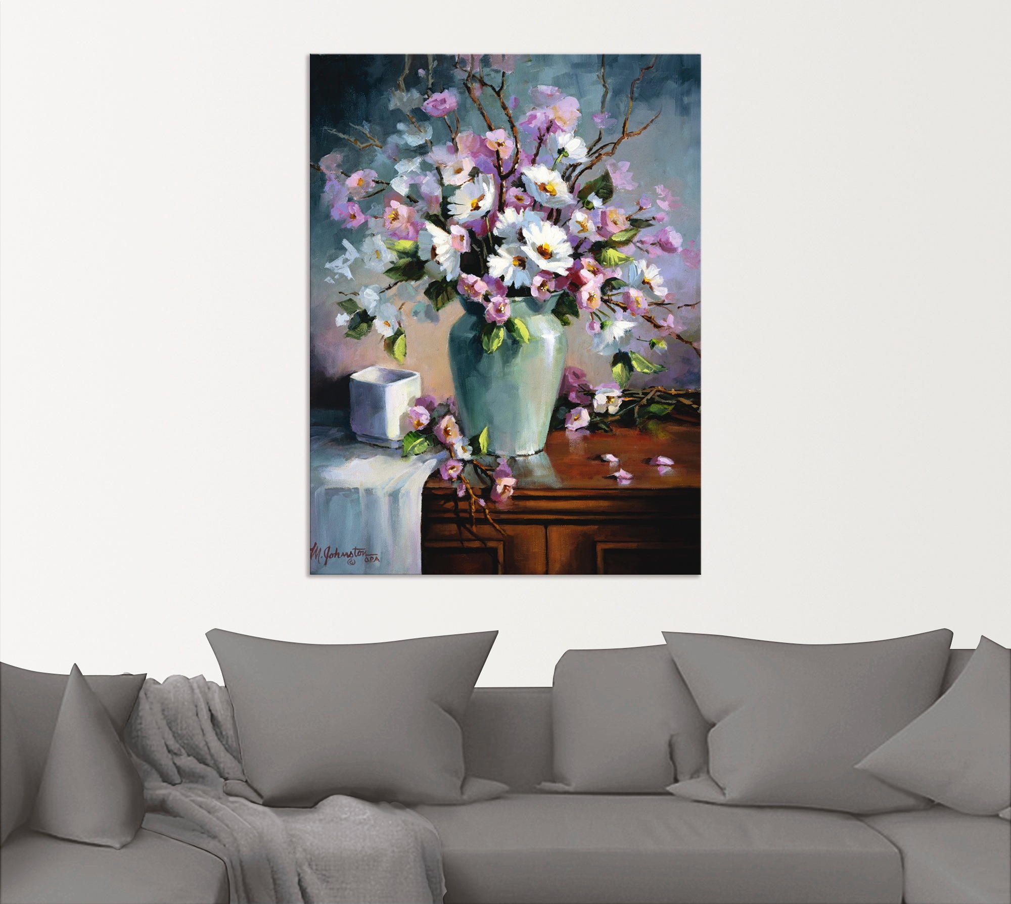 Artland Alu-Dibond-Druck »Apfel und Kirchblüten« Arrangements 1 Stk. tlg. für Innen- und Außenbereich geeignet, Outdoorbild