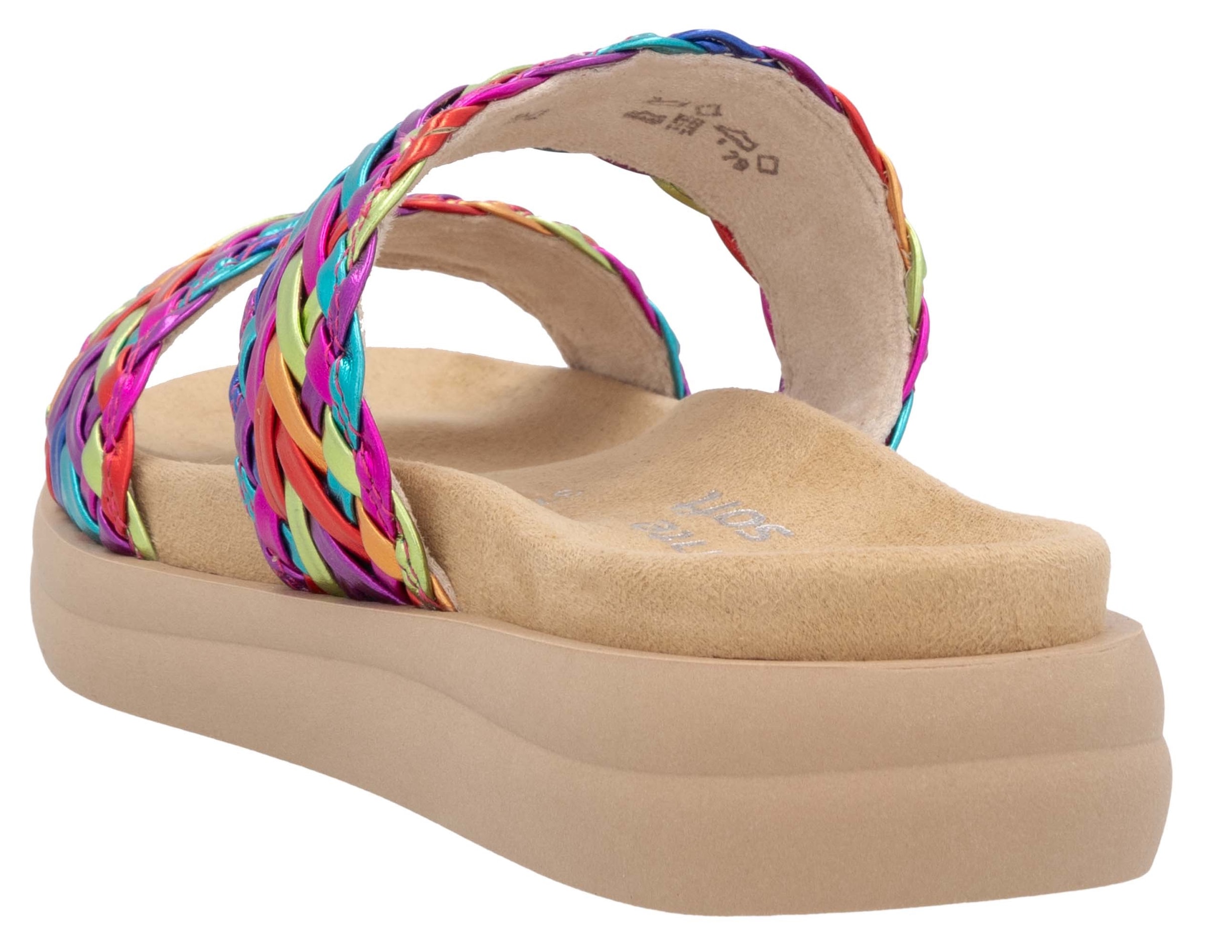 Remonte Pantolette, Plateau, Bequemschuh, Sommerschuh mit Riemchen in Flechtoptik
