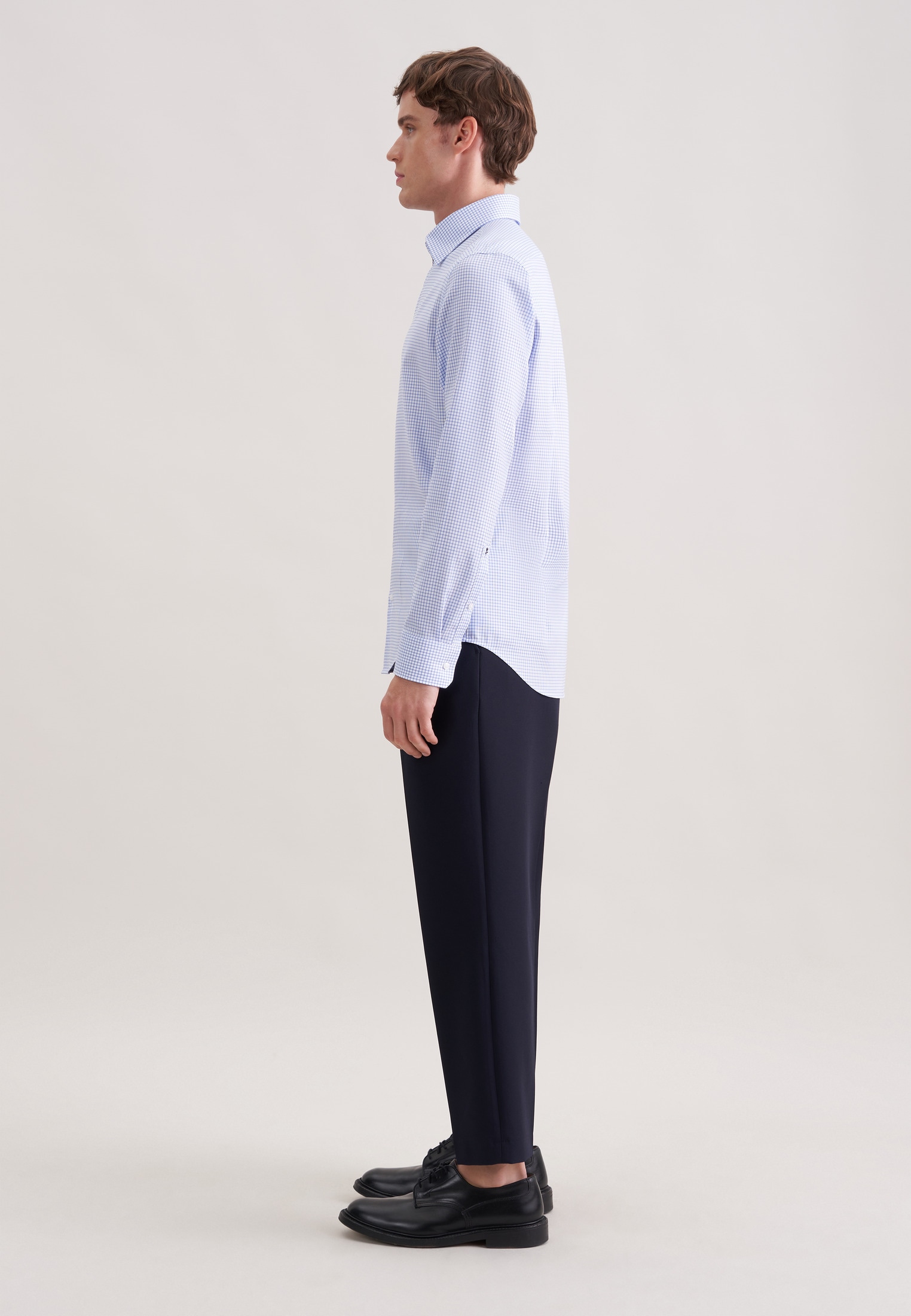 seidensticker Businesshemd »Schwarze Rose« Shaped 1/1 Covered-Button-Down-Kragen Karo