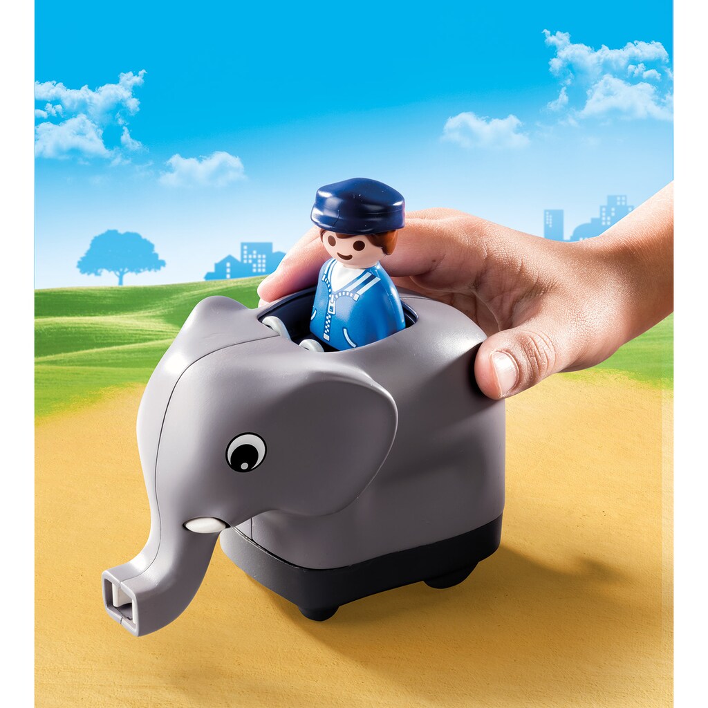 Playmobil® Konstruktions-Spielset »Mein Schiebetierzug (70405), Playmobil 1-2-3«, (9 St.)