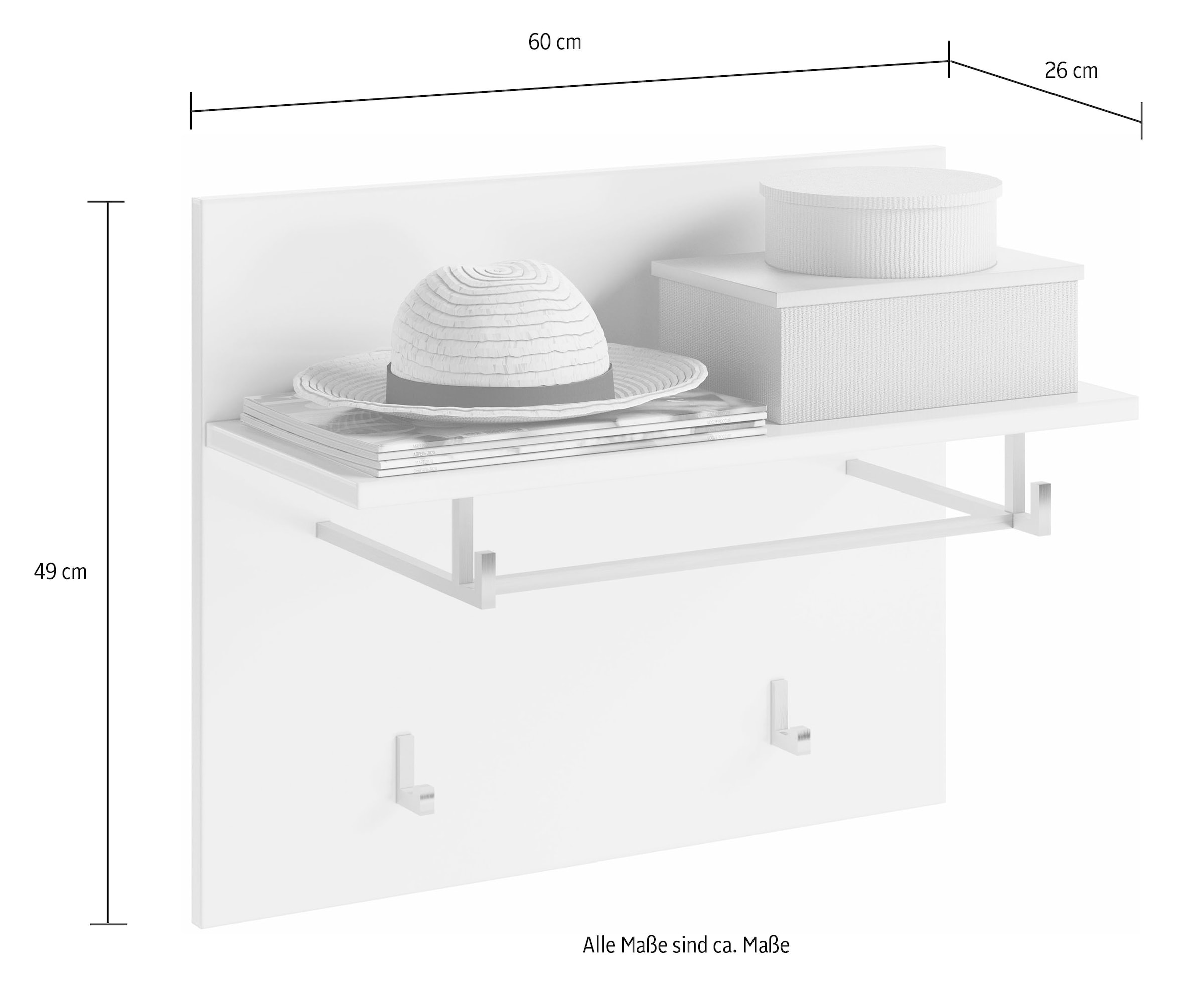 INOSIGN Garderoben-Set »Malmö, Breite 170cm, MDF Front mit Rillenfräsung, 5-teilig, best. aus:«, (5 St.), Garderobenschrank, Sitzbank, Garderobenpaneel, Schuhkommode & Spiegel