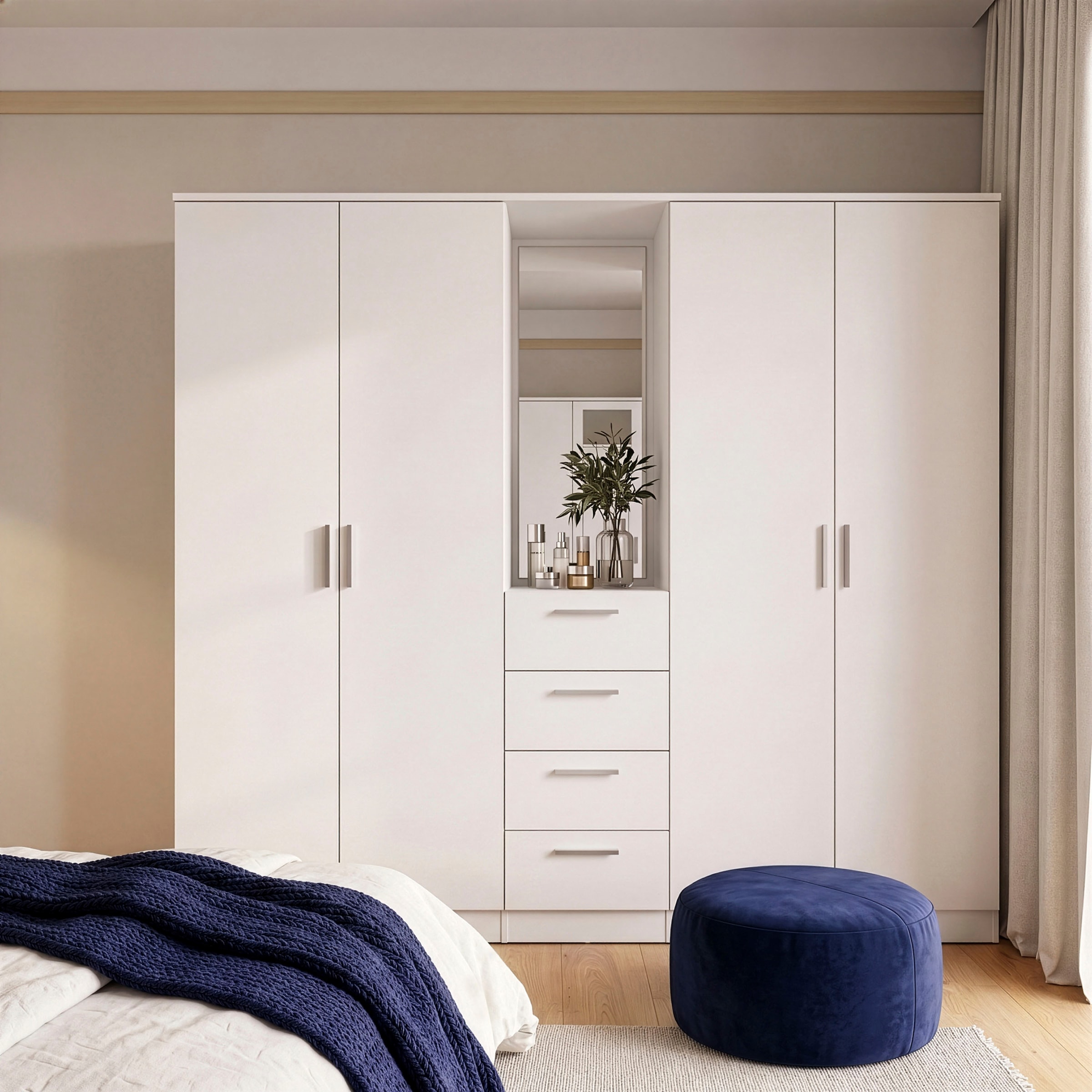 FORTE Kleiderschrank »Drehtürenschrank, Spiegel, Schubladen, viel Stauraum« B/H/T 199/181/52,7, Spiegel, Stauraum,Schubladen, FSC