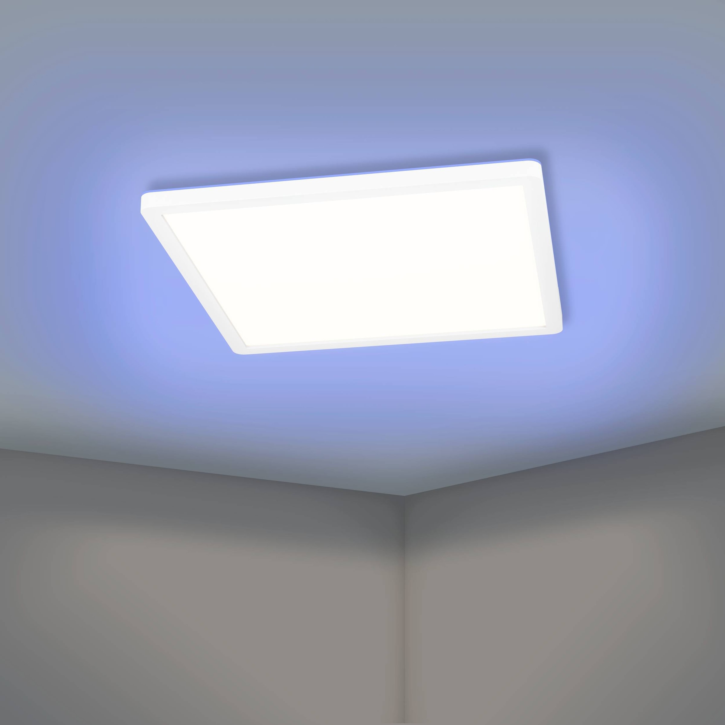 EGLO Deckenleuchte »Rovito-Z Deckenlampe, ZigBee 3.0, Kunststoff, Badezimmerlampe, IP44« LED-Modul 1 Stk. Kaltweiß | RGB Wand-/Deckenleuchte - L29 x B29 x H3 cm - weiß - 13,4W inkl.