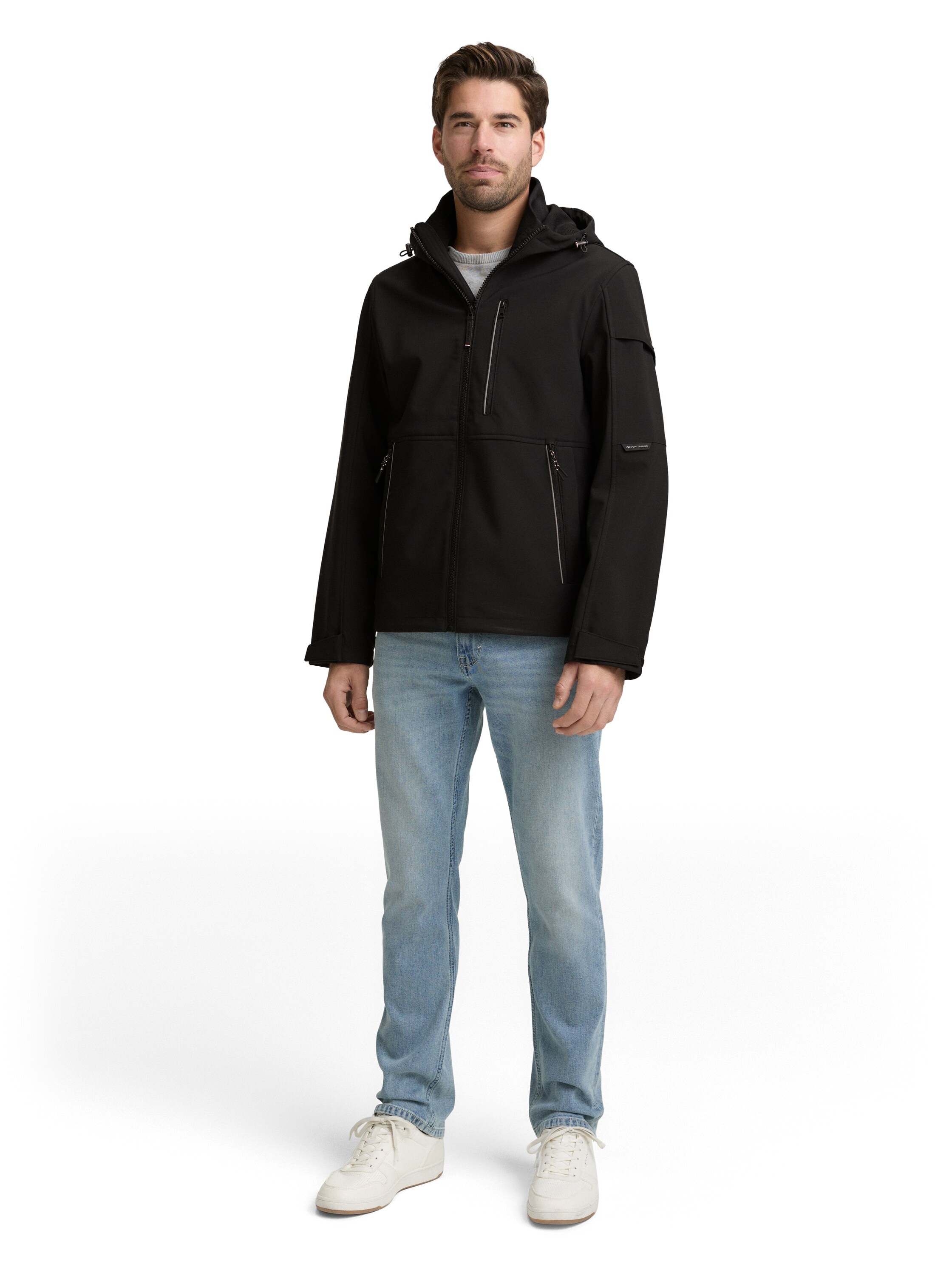 TOM TAILOR Softshelljacke mit Kapuze mit Taschen