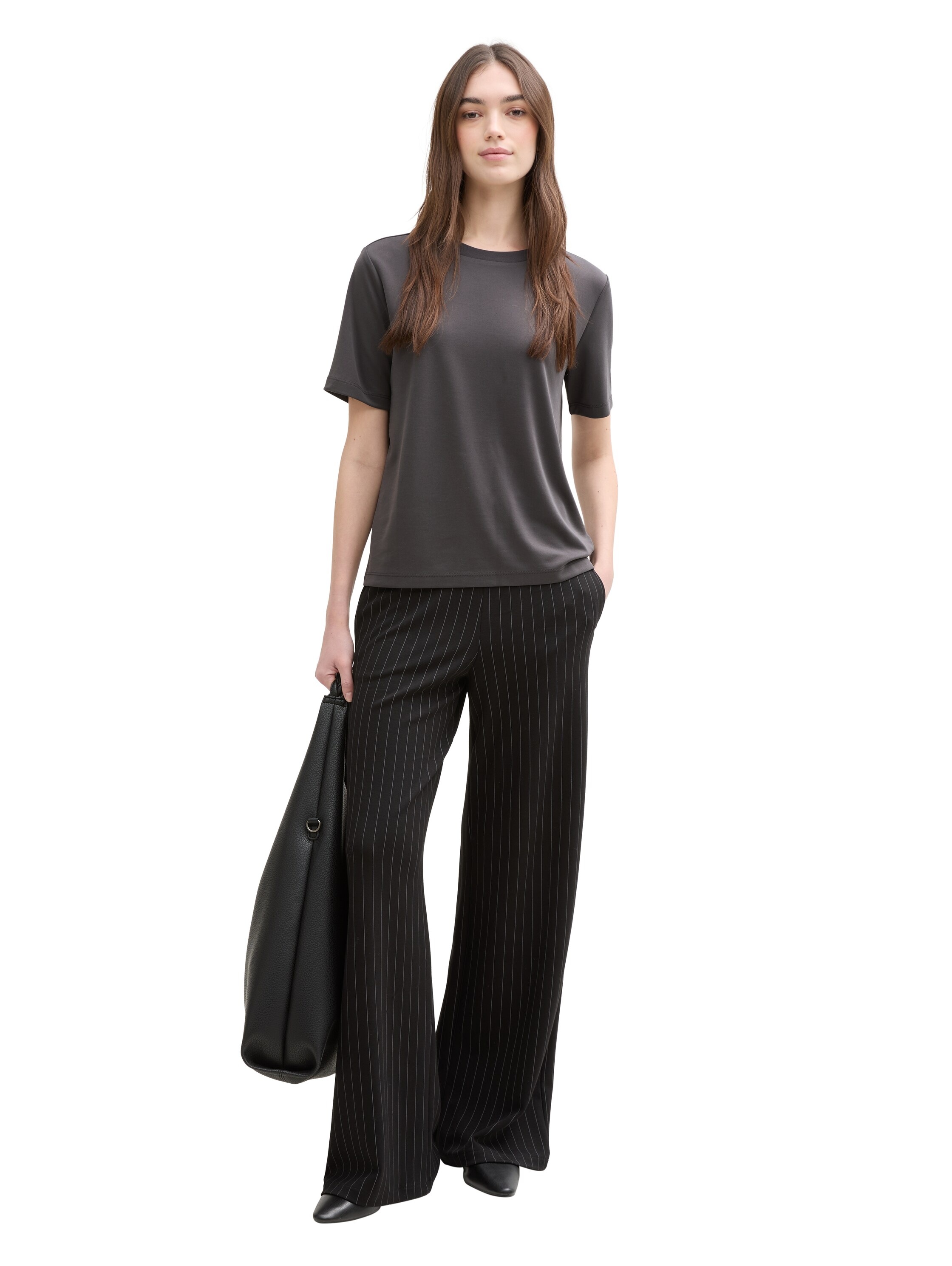 TOM TAILOR Denim Rundhalsshirt, mit Rundhalsausschnitt