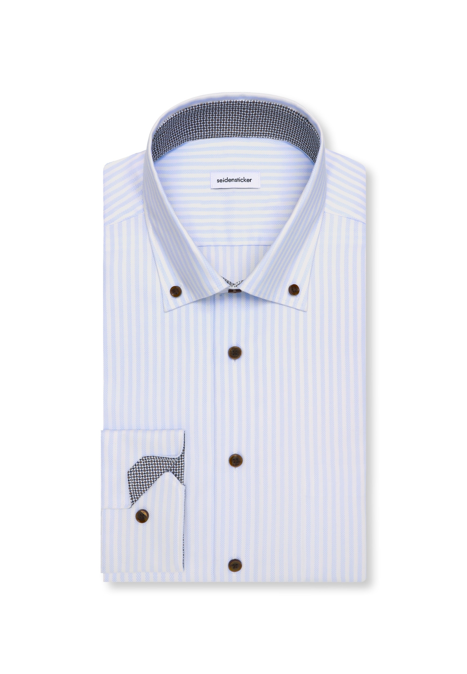 seidensticker Businesshemd »Schwarze Rose« Slim 1/1 Button-Down-Kragen Gestreift