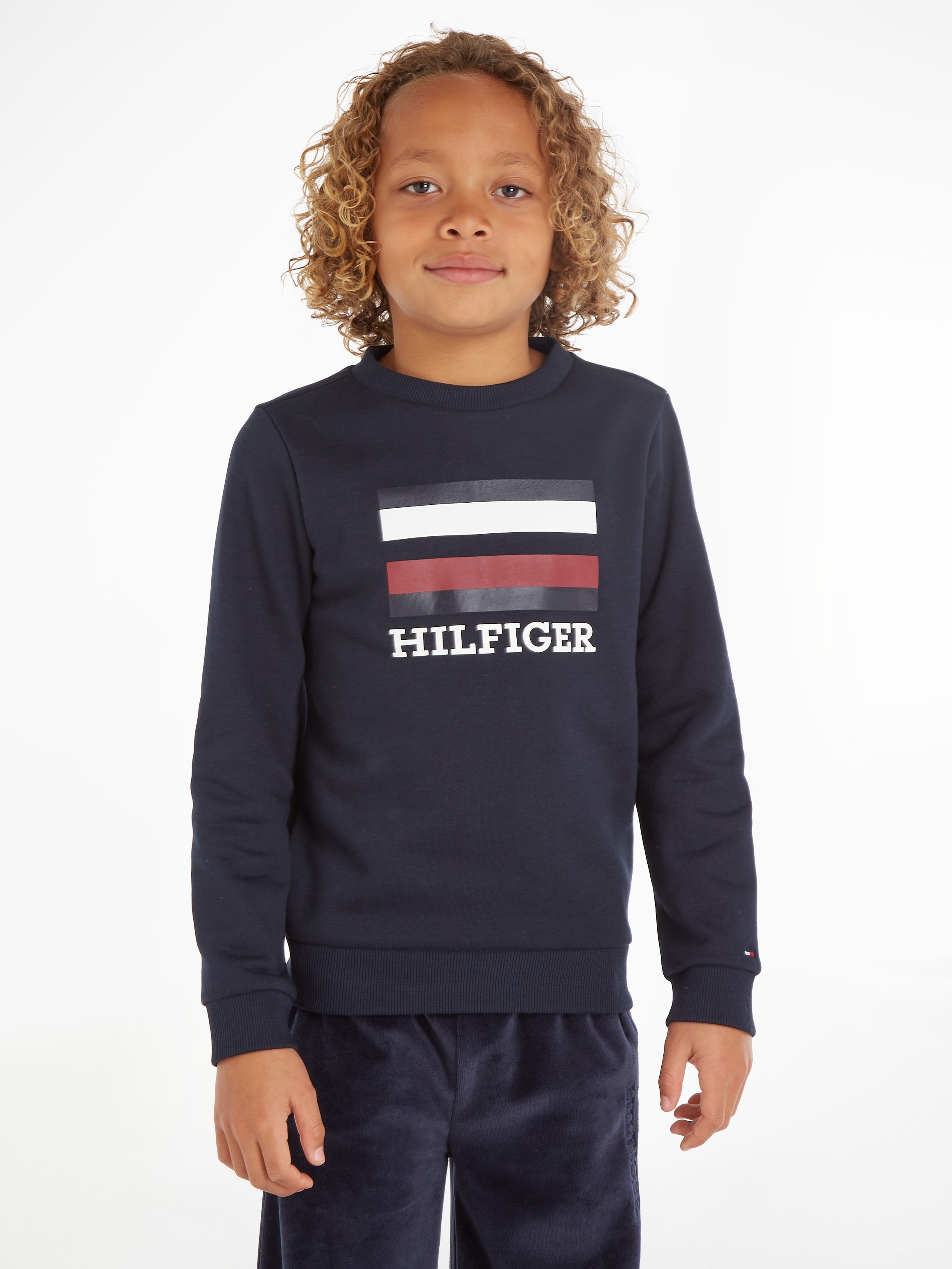 Tommy Hilfiger Sweatshirt »TH LOGO mit ♕ Logo-Schriftzug SWEATSHIRT«, bei Flag Hilfiger großer 
