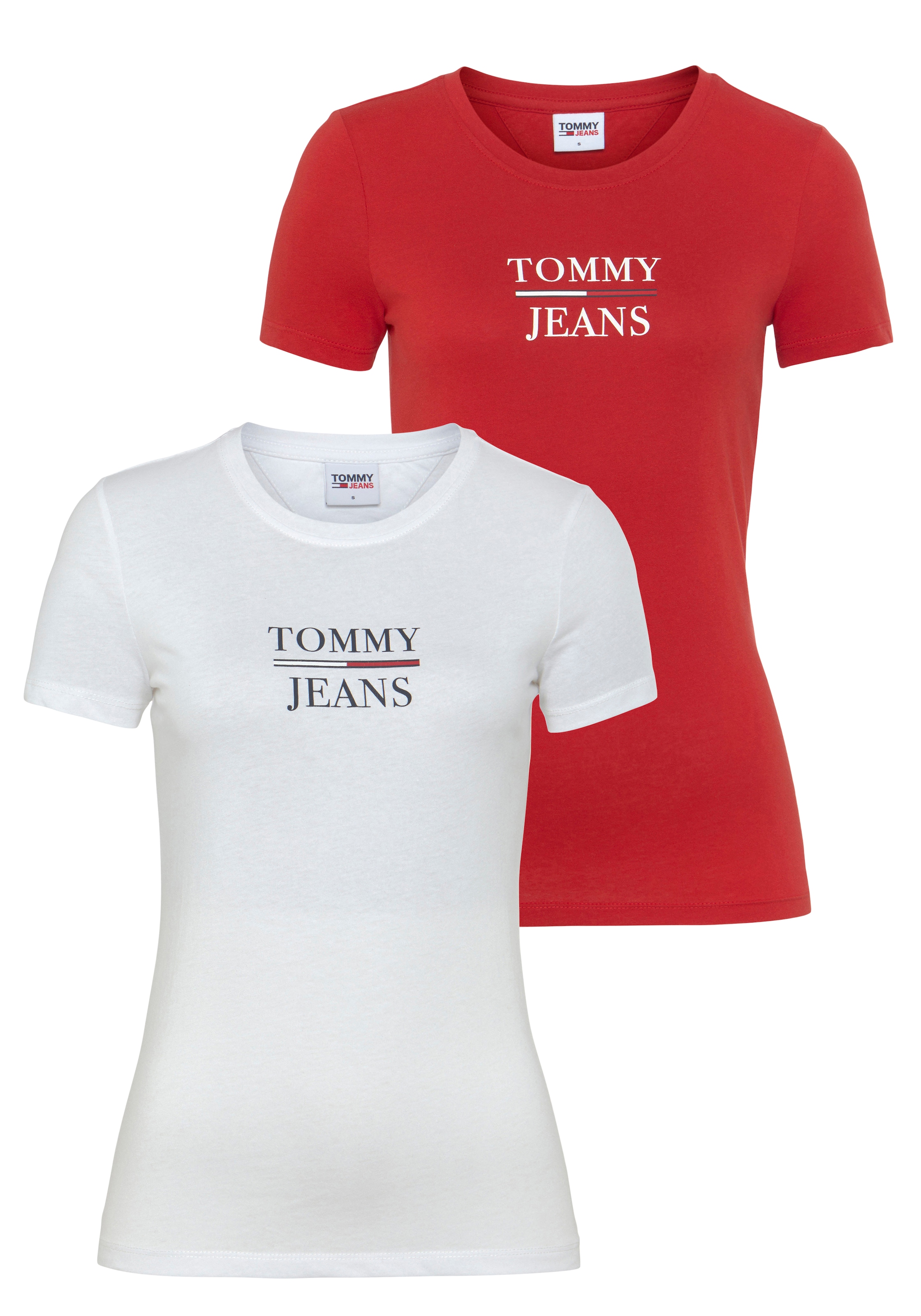 SS«, ♕ T-Shirt Skinny bei ESS 2er-Pack) T »TJW Tommy 2PACK Jeans TOMMY (Packung,