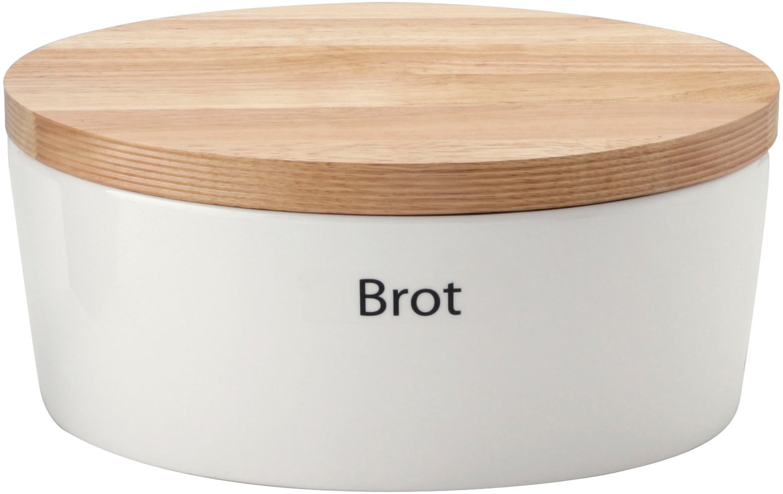 Continenta Brotkasten Brottopf, mit Holzdeckel, auch als Brotschneidbrett nutzbar
