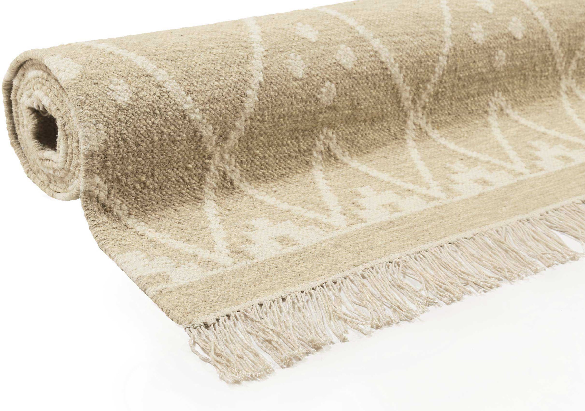 Green Looop Teppich »Vermont GL-82101«, rechteckig, 5 mm Höhe, handgewebter Naturfaserteppich aus 80% Wolle 20% Baumwolle, Wohnzimmer