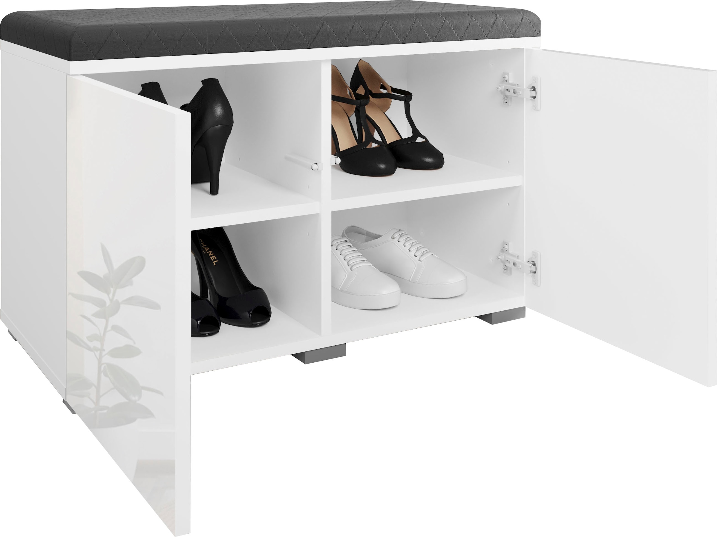 INOSIGN Sitzbank »Paris«, (inkl. Sitzkissen), moderne Truhenbank B/T/H 70x35x45, Flurbank mit Sitz aus Kunstleder