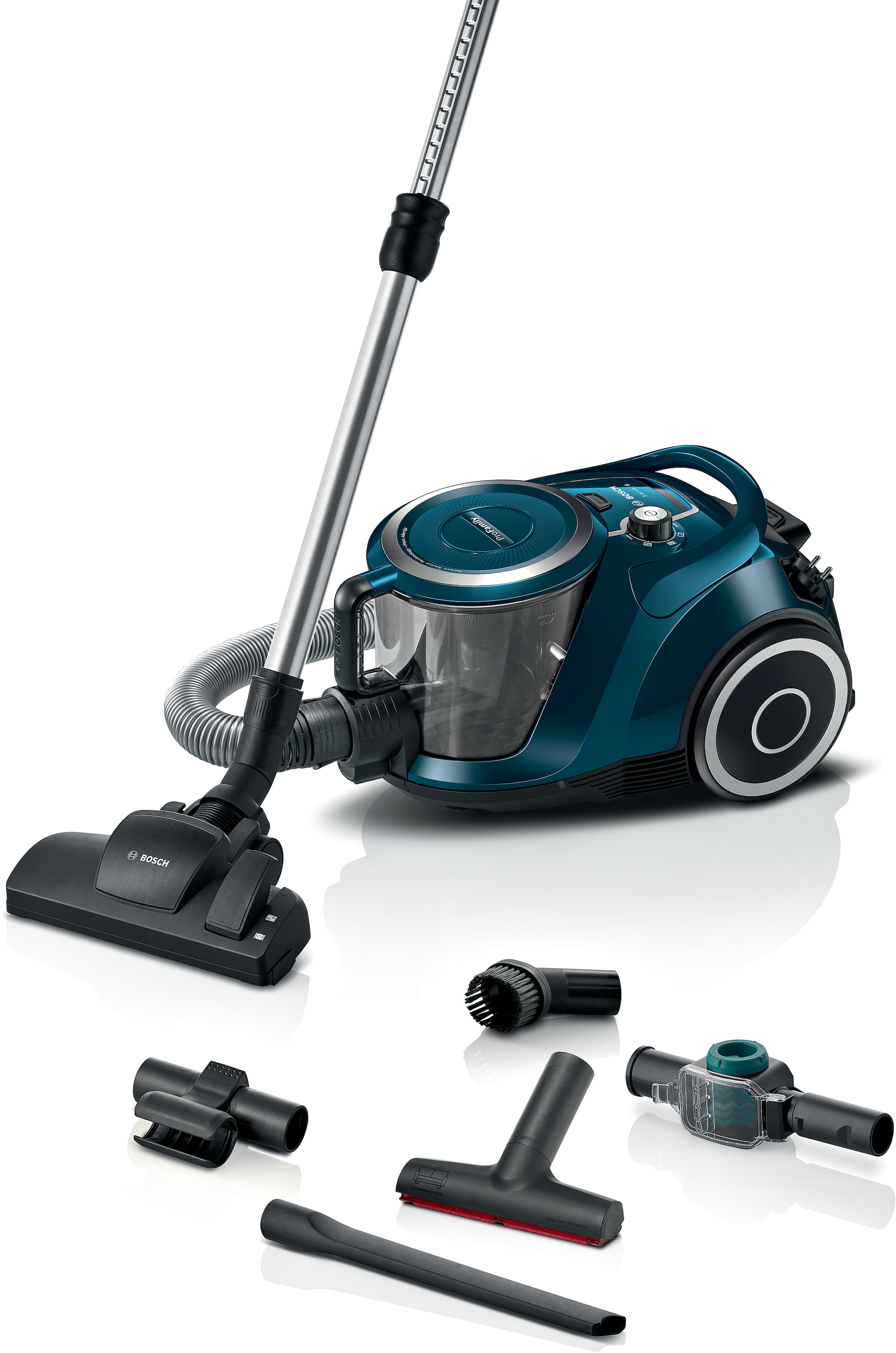 BOSCH Bodenstaubsauger »Serie 6 BGC41XFMLY, ideal für Allergiker, Hygiene-Filter, 10 J.Motorg.«, 750 W, beutellos, Spielzeugfalle, XXL-Polster- und Fugendüse, hohe Saugkraft, leise