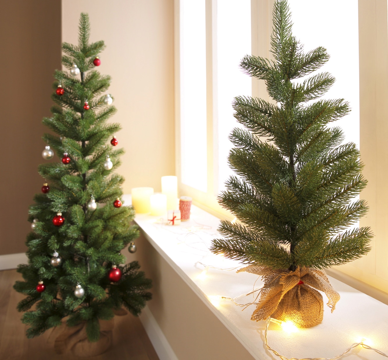 Künstlicher online günstig künstlicher kaufen Tannenbaum«, aussen, mit Weihnachtsbaum Jutesack »Weihnachtsdeko affaire Christbaum, Home