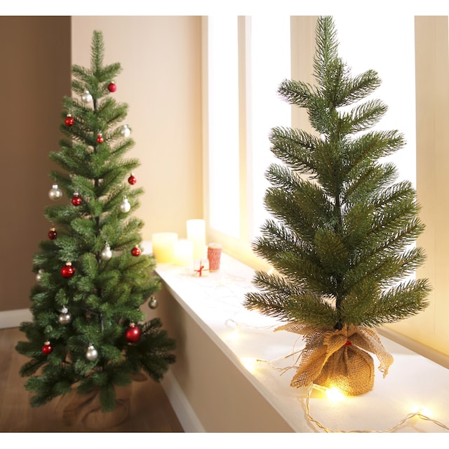 Home affaire Künstlicher Weihnachtsbaum »Weihnachtsdeko aussen, künstlicher  Christbaum, Tannenbaum«, mit Jutesack günstig online kaufen