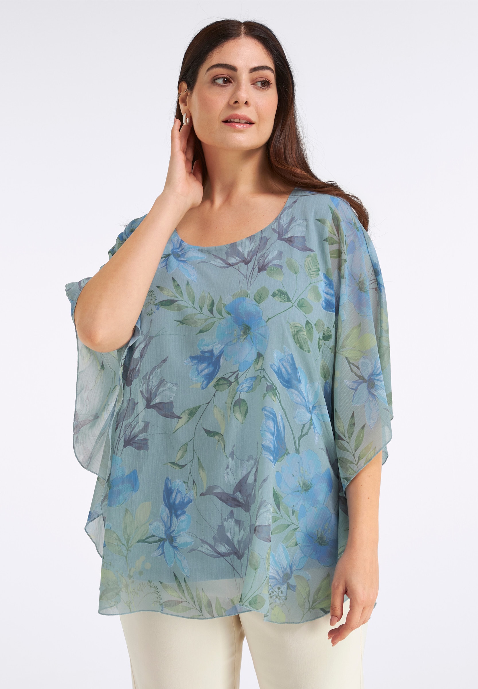 Sheego Longbluse »Tunika Tunika in Cape-Form«