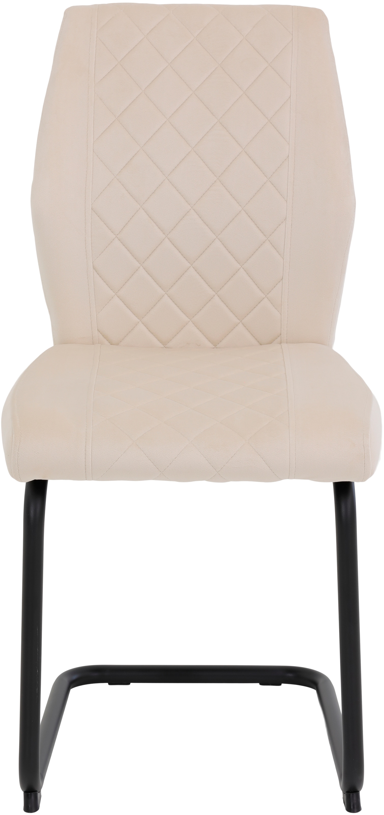HELA Freischwinger »Freischwinger DALLAS 140kg belastbar, mit Rautensteppung«, (Set), 2 St., Samtvelours VELVET, Esszimmerstuhl, Rücken und Sitz ergonomisch gepolstert