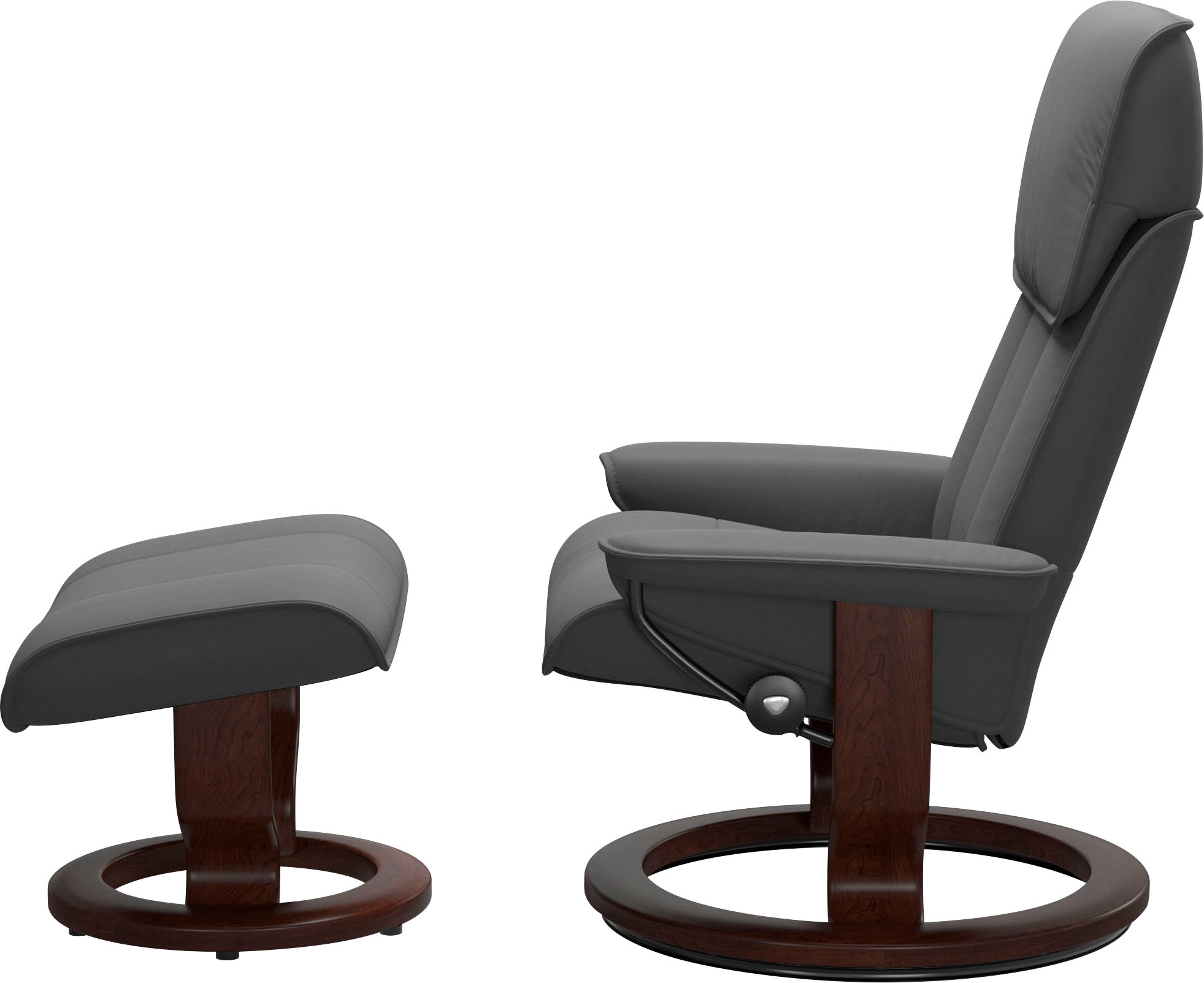 Stressless® Relaxsessel »Admiral« Set, Relaxsessel inkl. Hocker,  mit Classic Base, Größe M & L, Gestell Braun