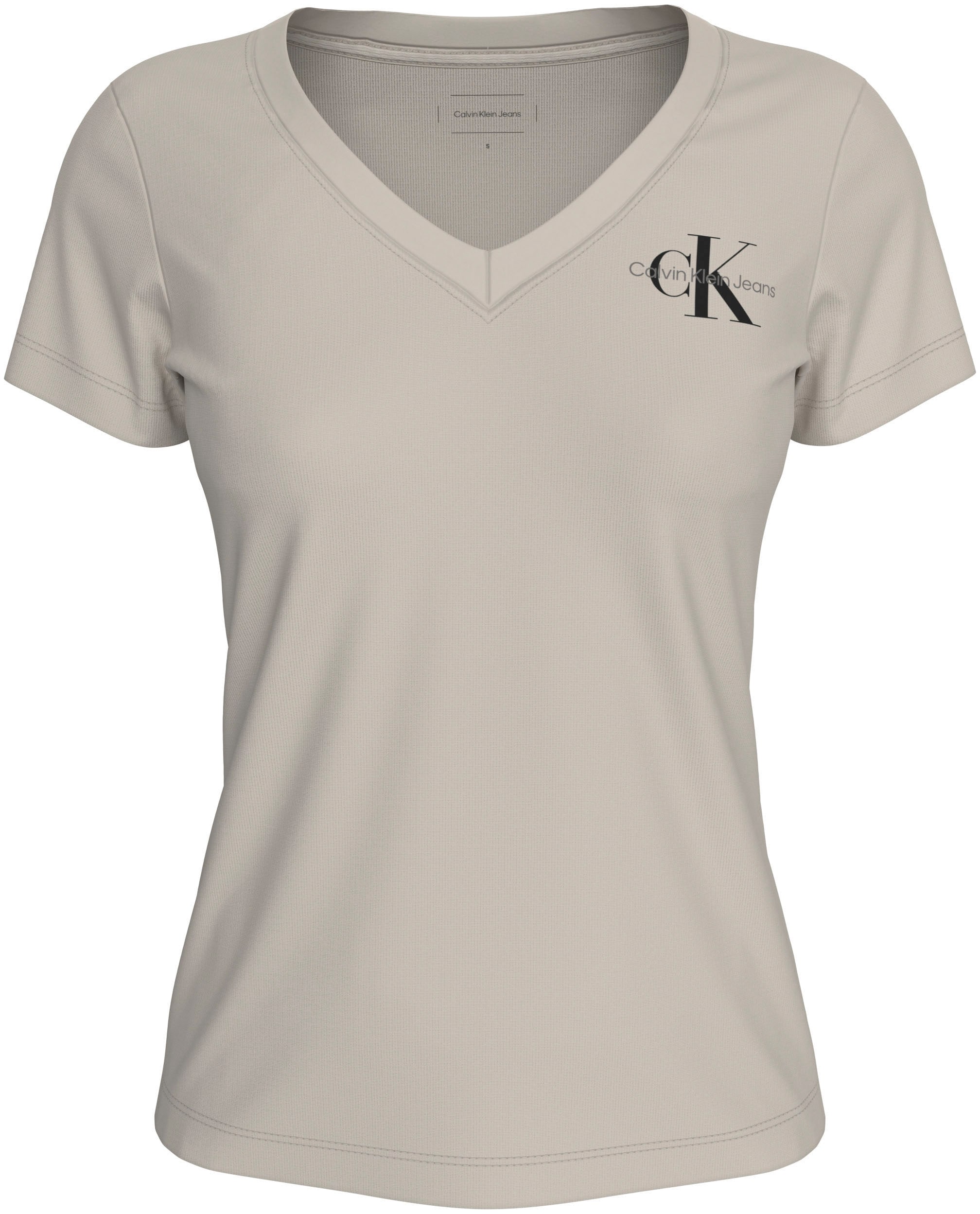 Calvin Klein Jeans T-Shirt »2-PACK MONOLOGO V-NECK TEE«, mit Logomarkenlabel