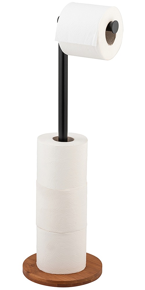 Wenko Stand Toilettenpapierhalter 'Serro' 2-in-1 Bambus/Edelstahl