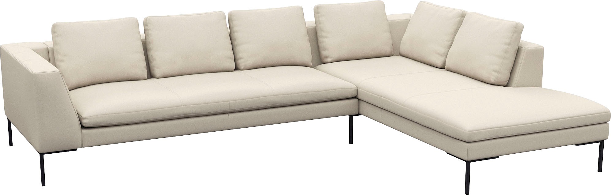 FLEXLUX Ecksofa »Loano, superbequemer Sitzkomfort durch Kaltschaum im Sitz, L-Form«, modernes Sofa, frei im Raum stellbar, lose Kissen, hoher Fuß