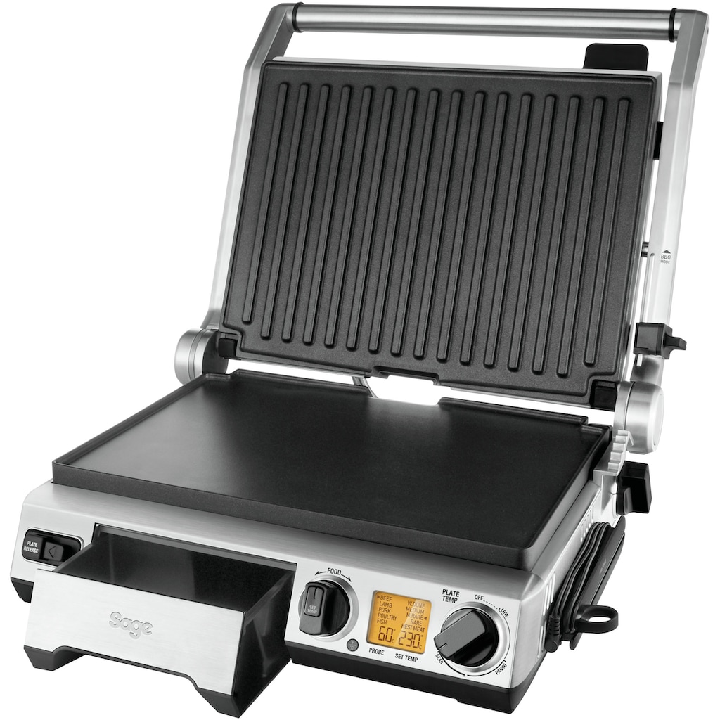 Sage Kontaktgrill »the Smart Grill Pro, BGR840BSS«, 2400 W, antihaftbeschichtete und geneigte Grillfläche