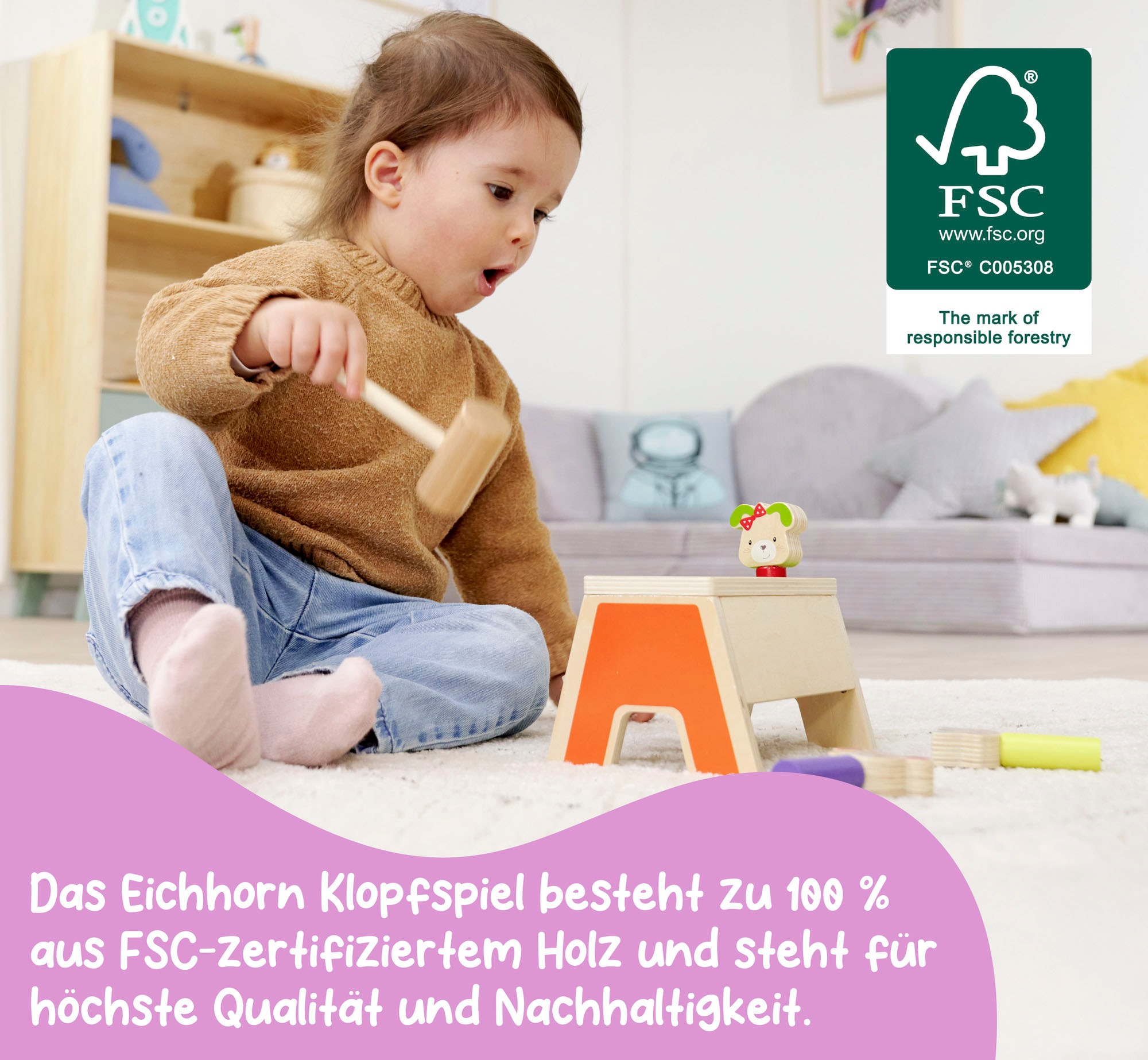 Eichhorn Klopfbank »Klopfspiel Pop Up«, FSC® - schützt Wald - weltweit