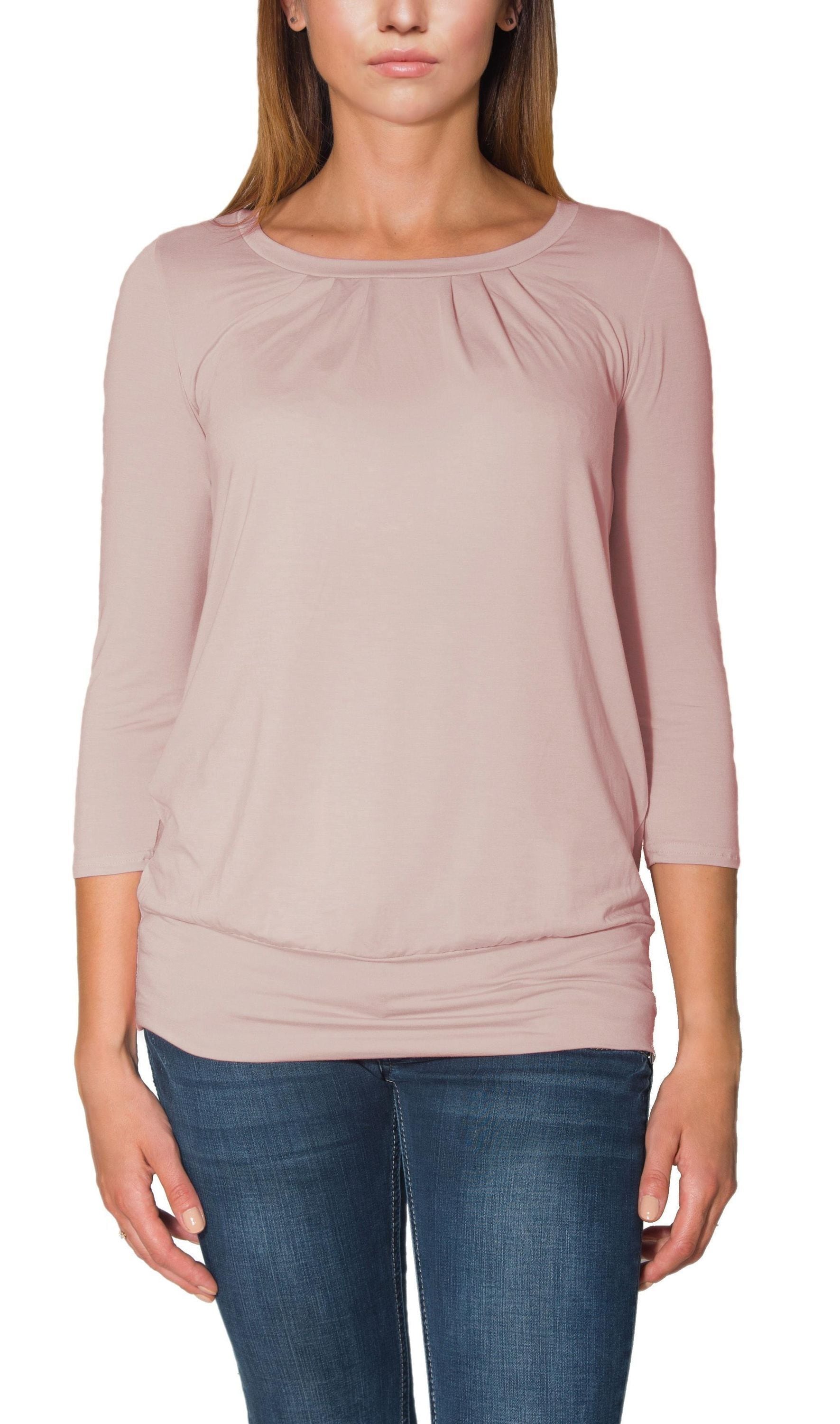 ALKATO 3/4-Arm-Shirt »Damenshirt Alkato Damen Viskose Shirt 3/4 Arm Longshirt Top«