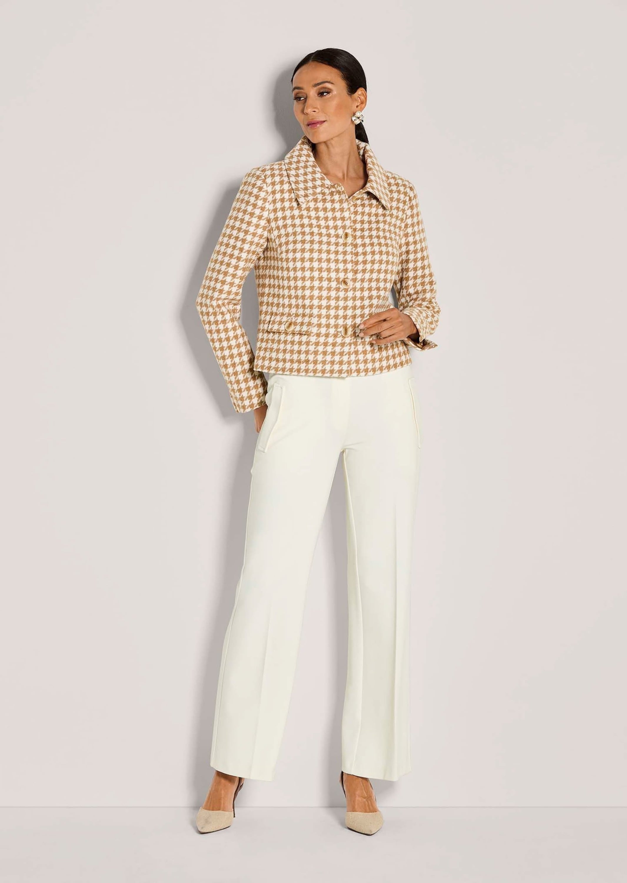 MADELEINE Jackenblazer »Blazer Leicht gefütterter Hahnentritt-Blazer in verkürzter Form«