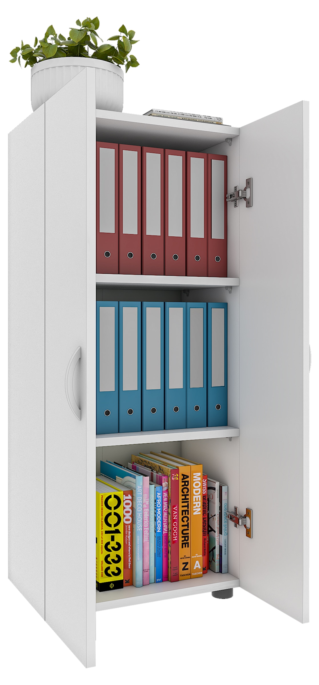 VCM Aktenschrank »Büroschrank Bücher Ordner Aktenschrank Ulas 3fach« 1 Stk. tlg.